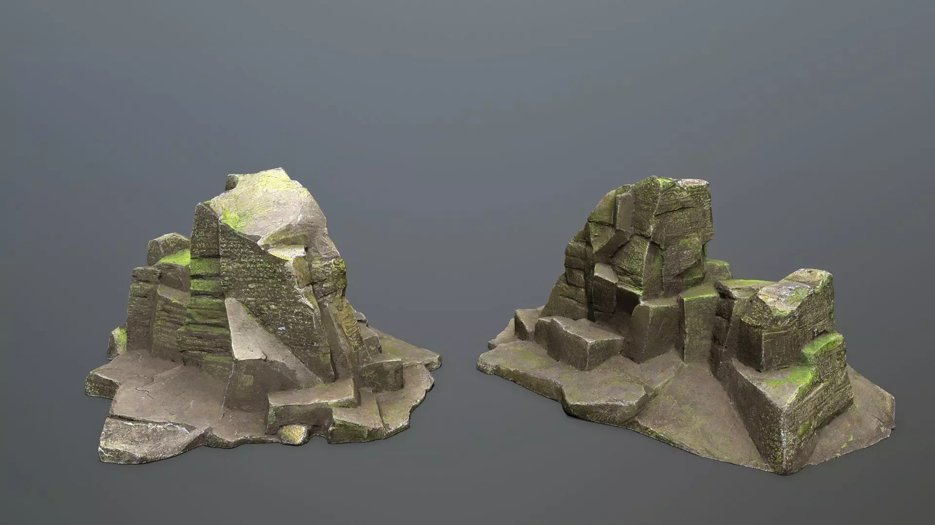 Maya Ruin Rocks Low-poly 3D model_6