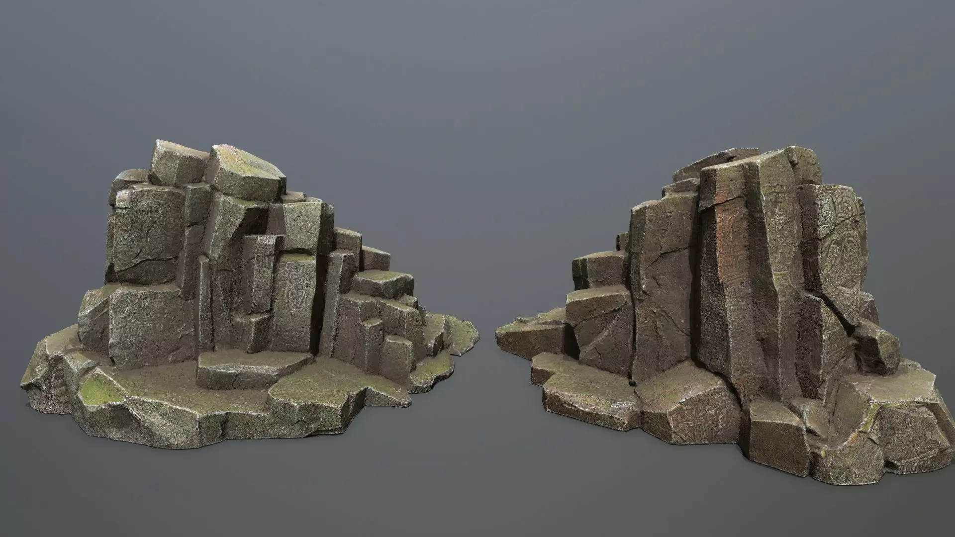 Maya Ruin Rocks Low-poly 3D model_5