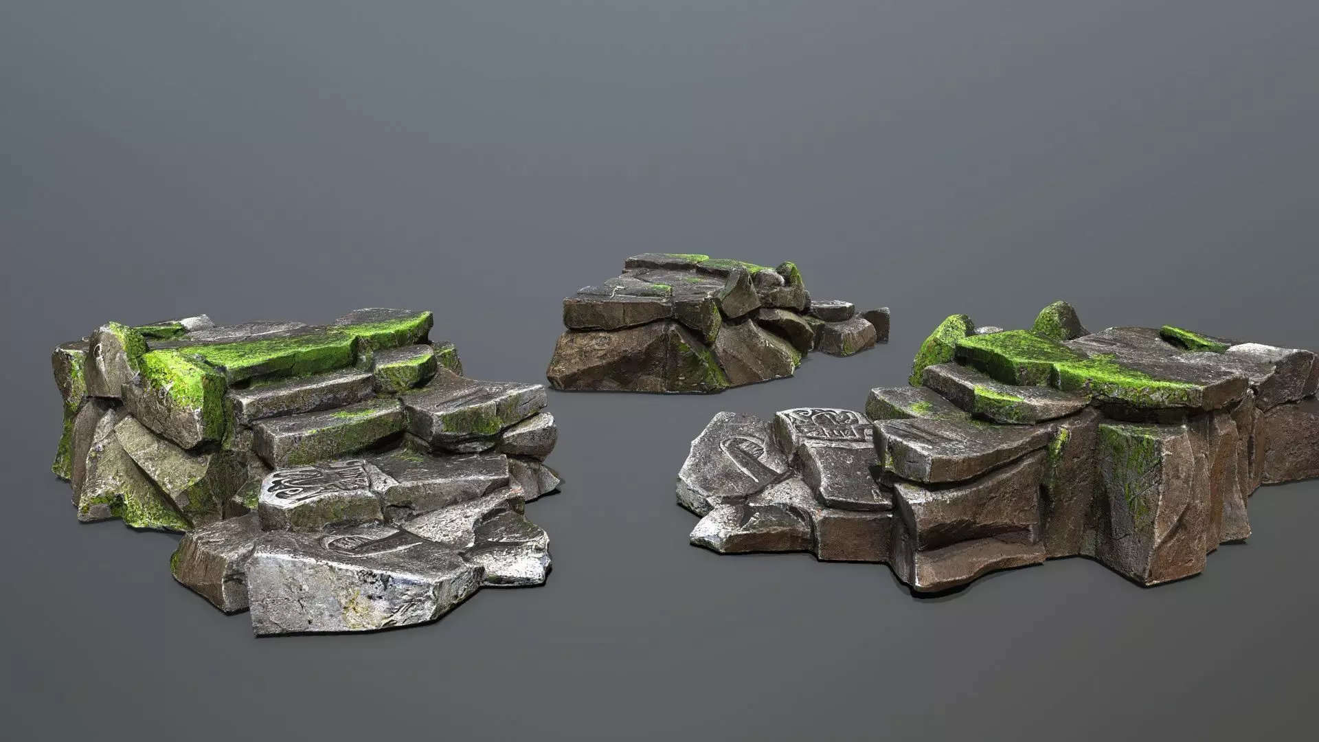 Maya Ruin Rocks Low-poly 3D model_13