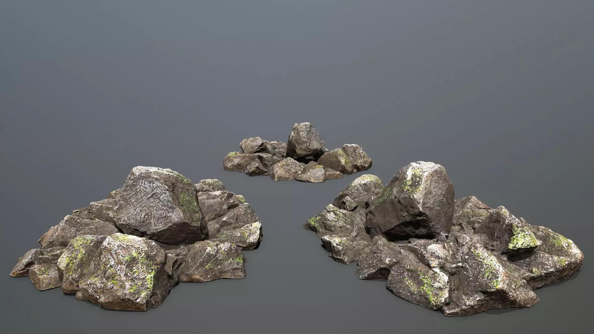 Maya Ruin Rocks Low-poly 3D model_2