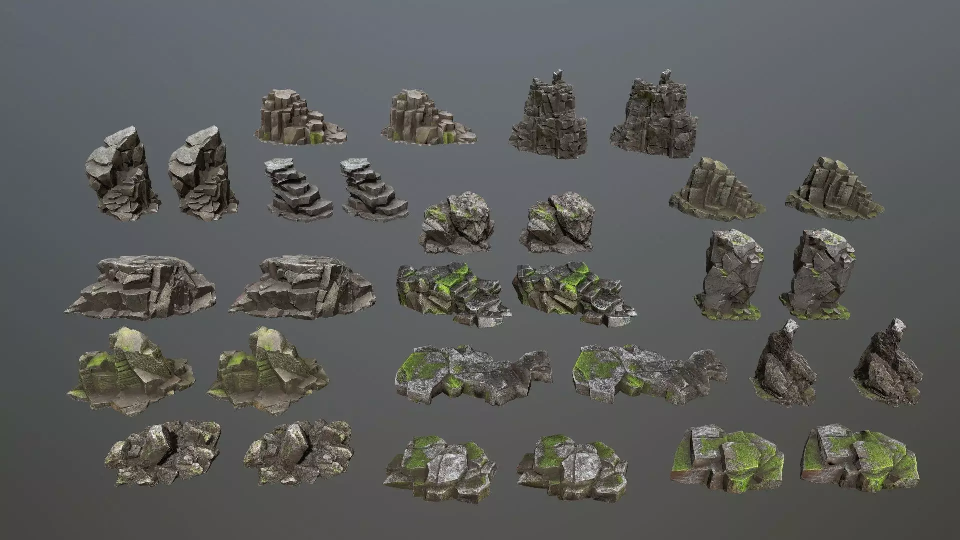 Maya Ruin Rocks Low-poly 3D model_32