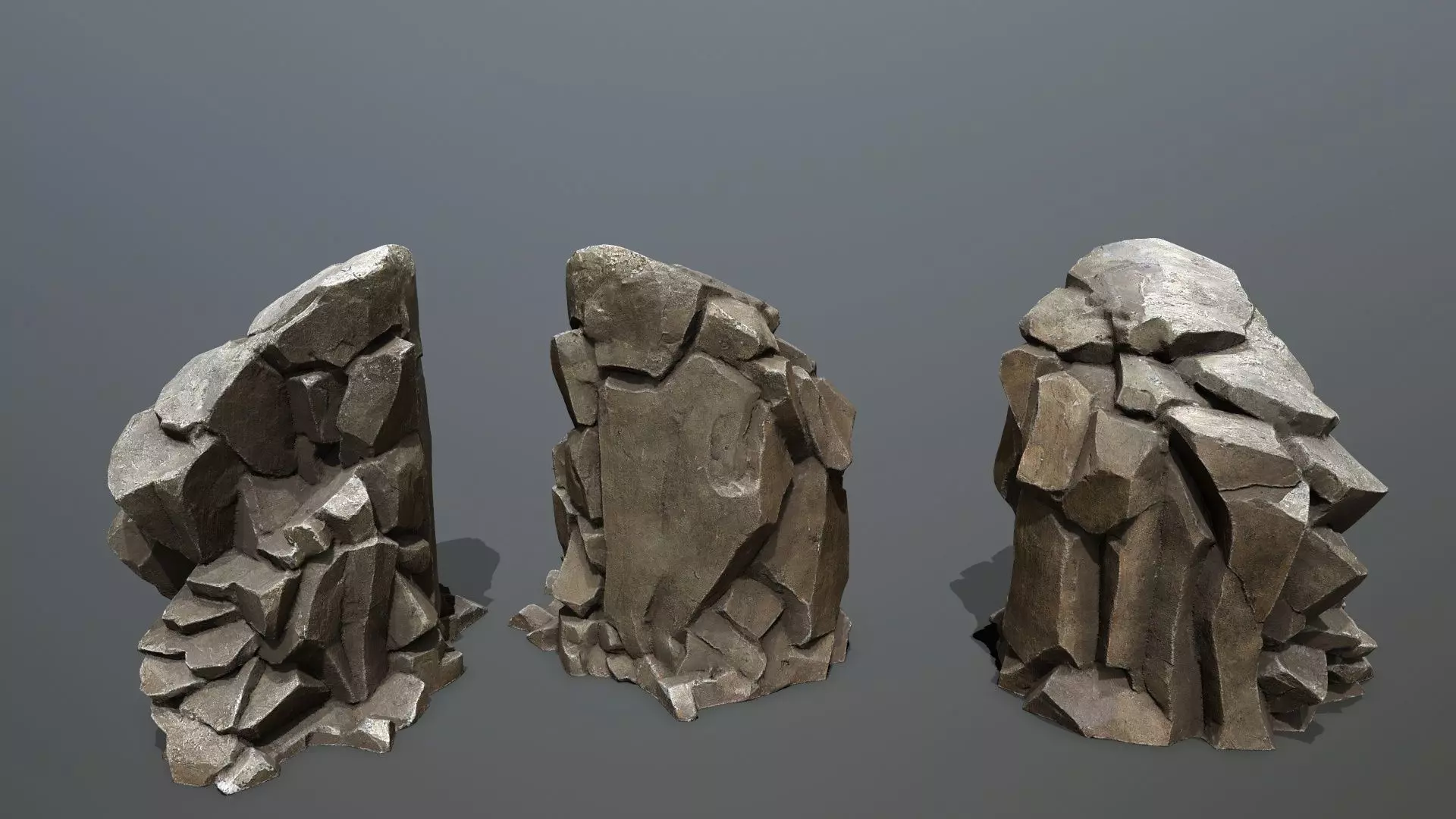 Maya Ruin Rocks Low-poly 3D model_10