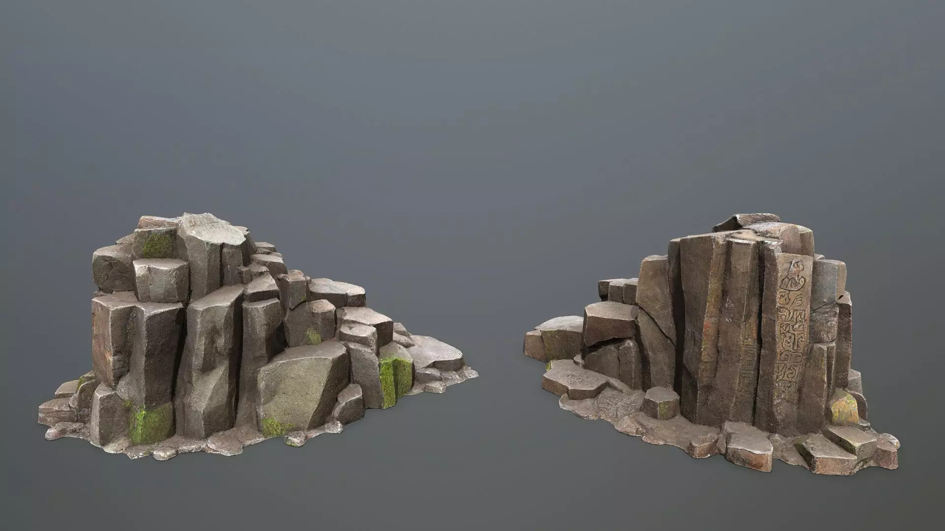 Maya Ruin Rocks Low-poly 3D model_3