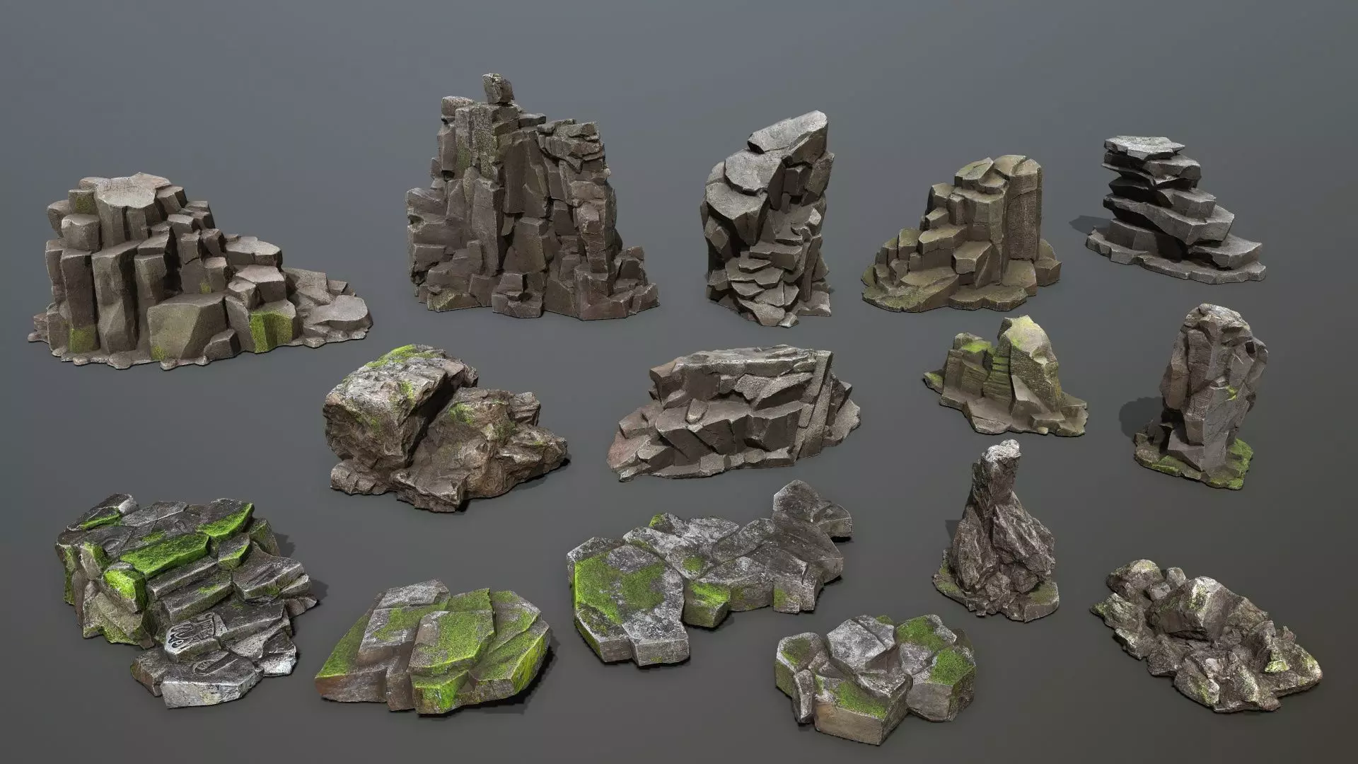 Maya Ruin Rocks Low-poly 3D model_1