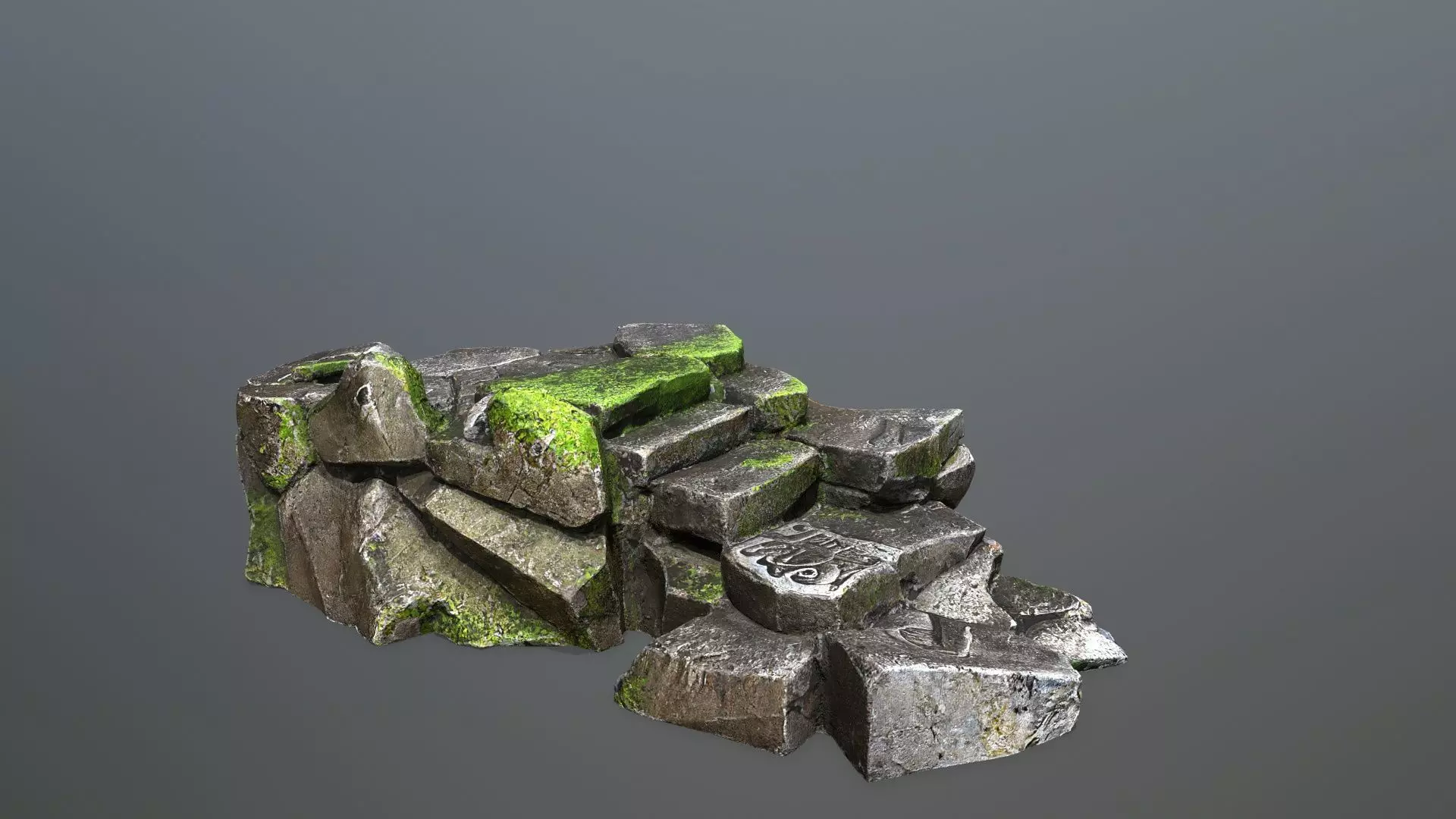 Maya Ruin Rocks Low-poly 3D model_29