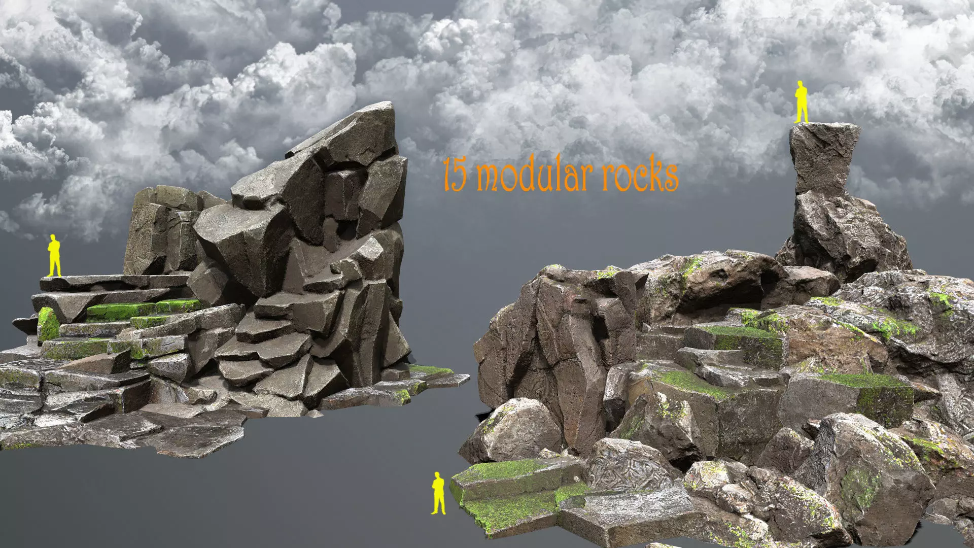 Maya Ruin Rocks Low-poly 3D model_0