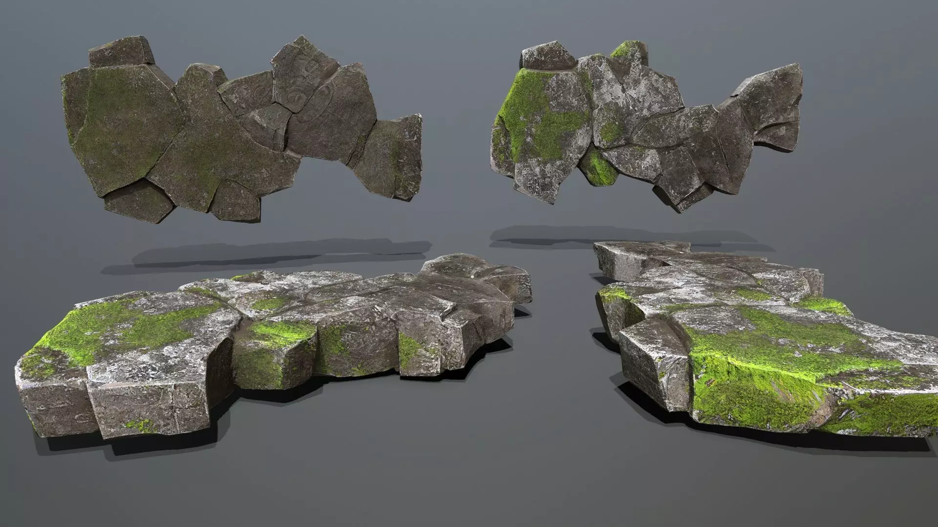 Maya Ruin Rocks Low-poly 3D model_14