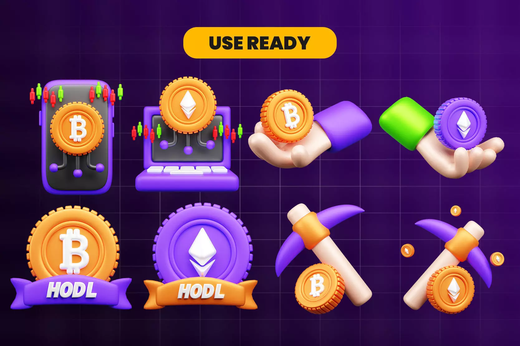 Crypto 3d Icon Pack 3D model_3