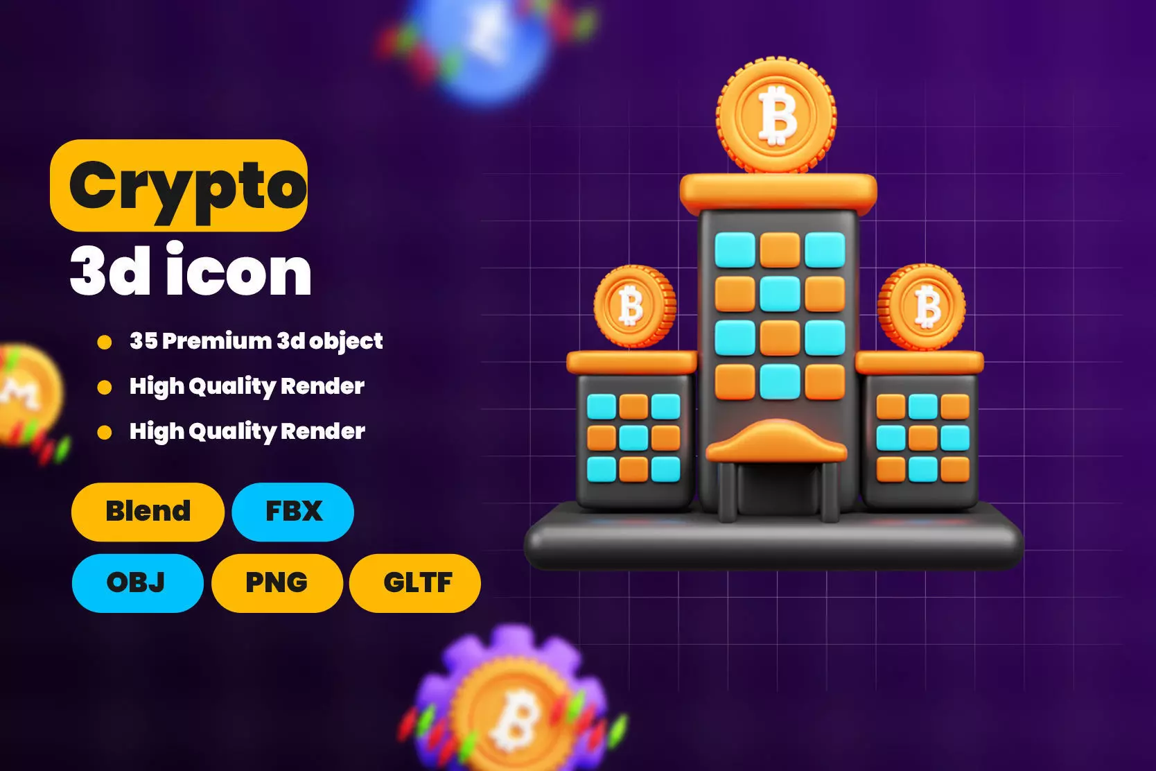 Crypto 3d Icon Pack 3D model_1
