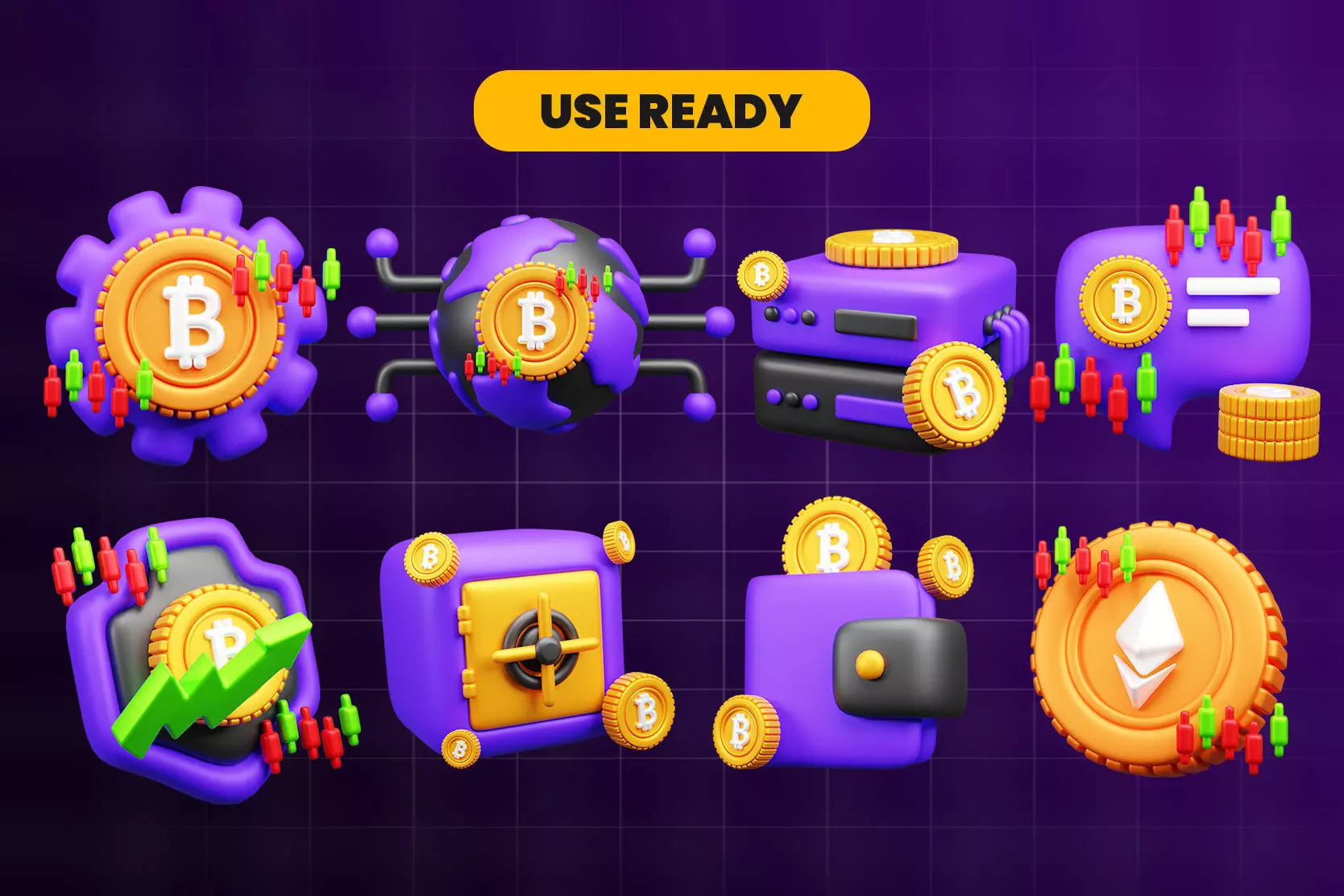 Crypto 3d Icon Pack 3D model_2