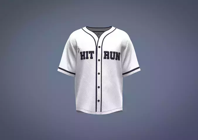 Mens baseball jersey with graphic and mesh fabric