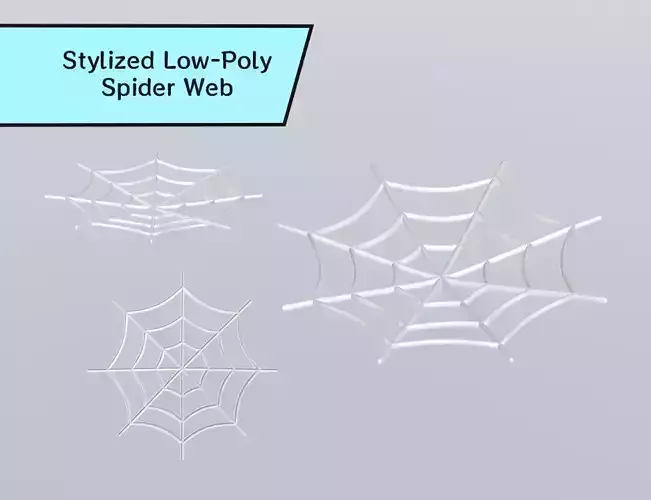 Stylized Low-Poly Spider Web