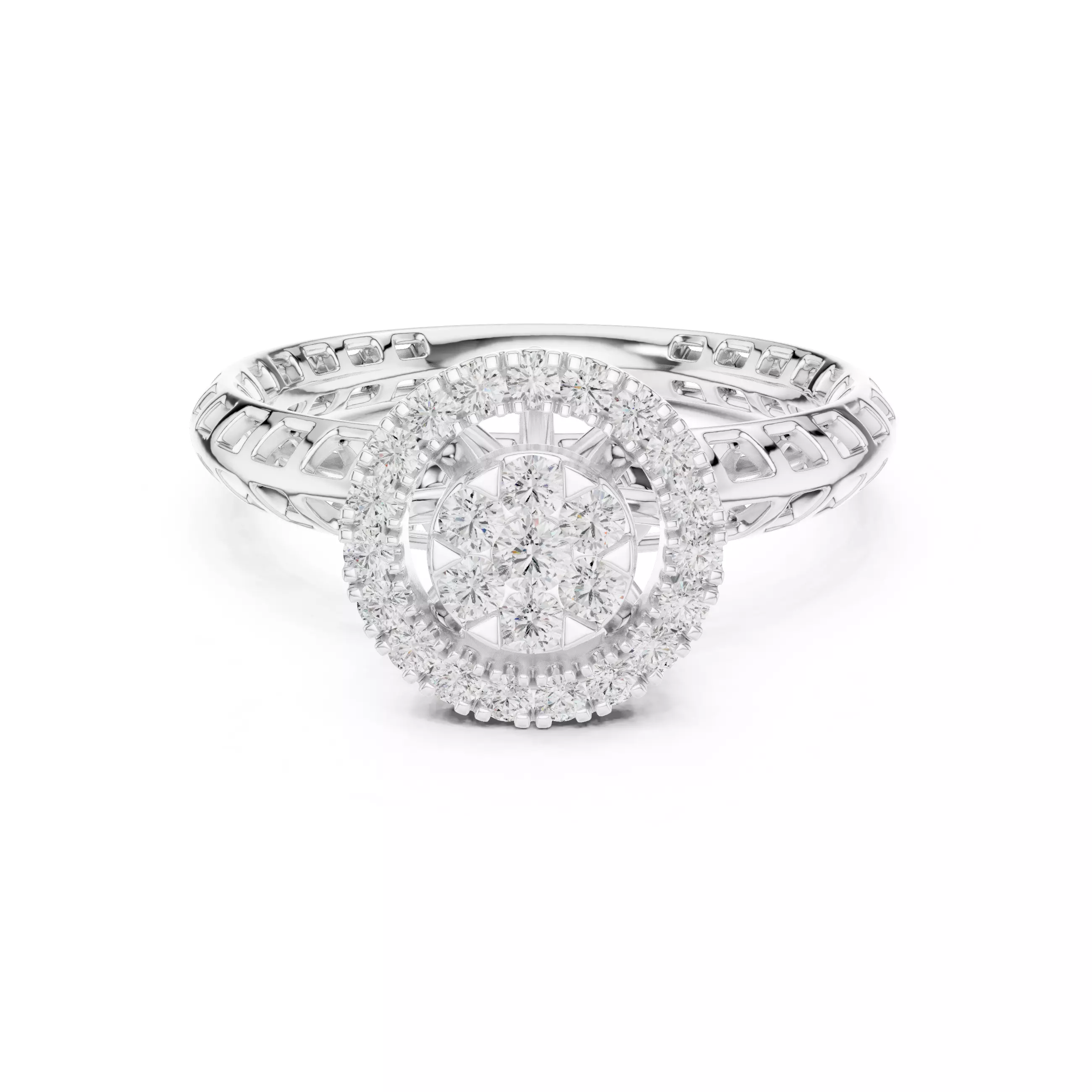 Round Cut Diamond Engagement Wedding Ring ALL SIZES STL Video 3D print model_2