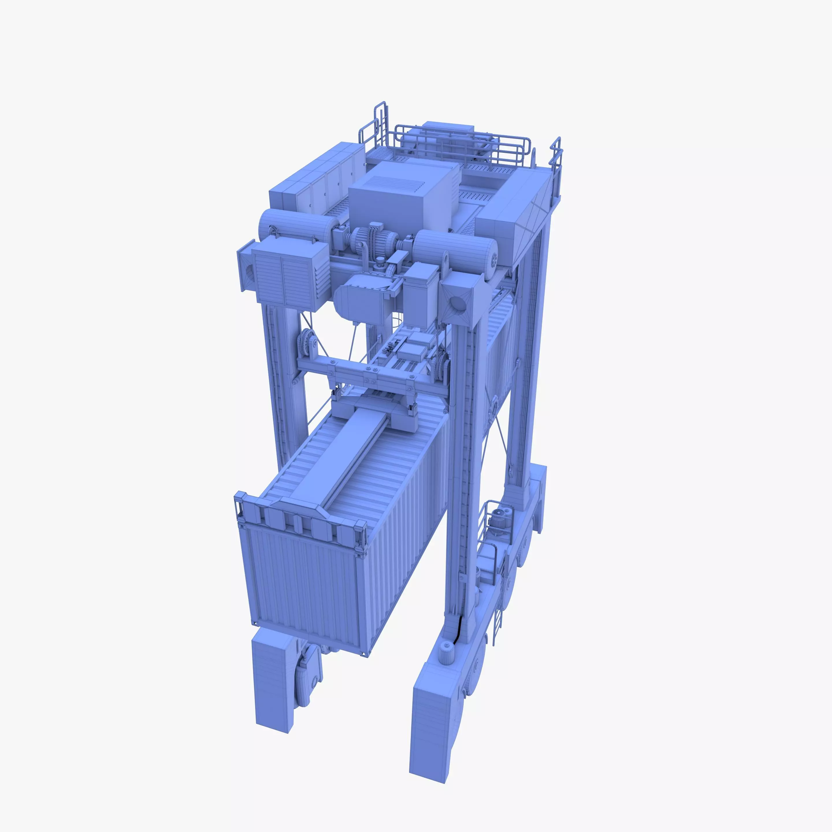 Port Container Straddle Carrier Crane V3 3D model_16