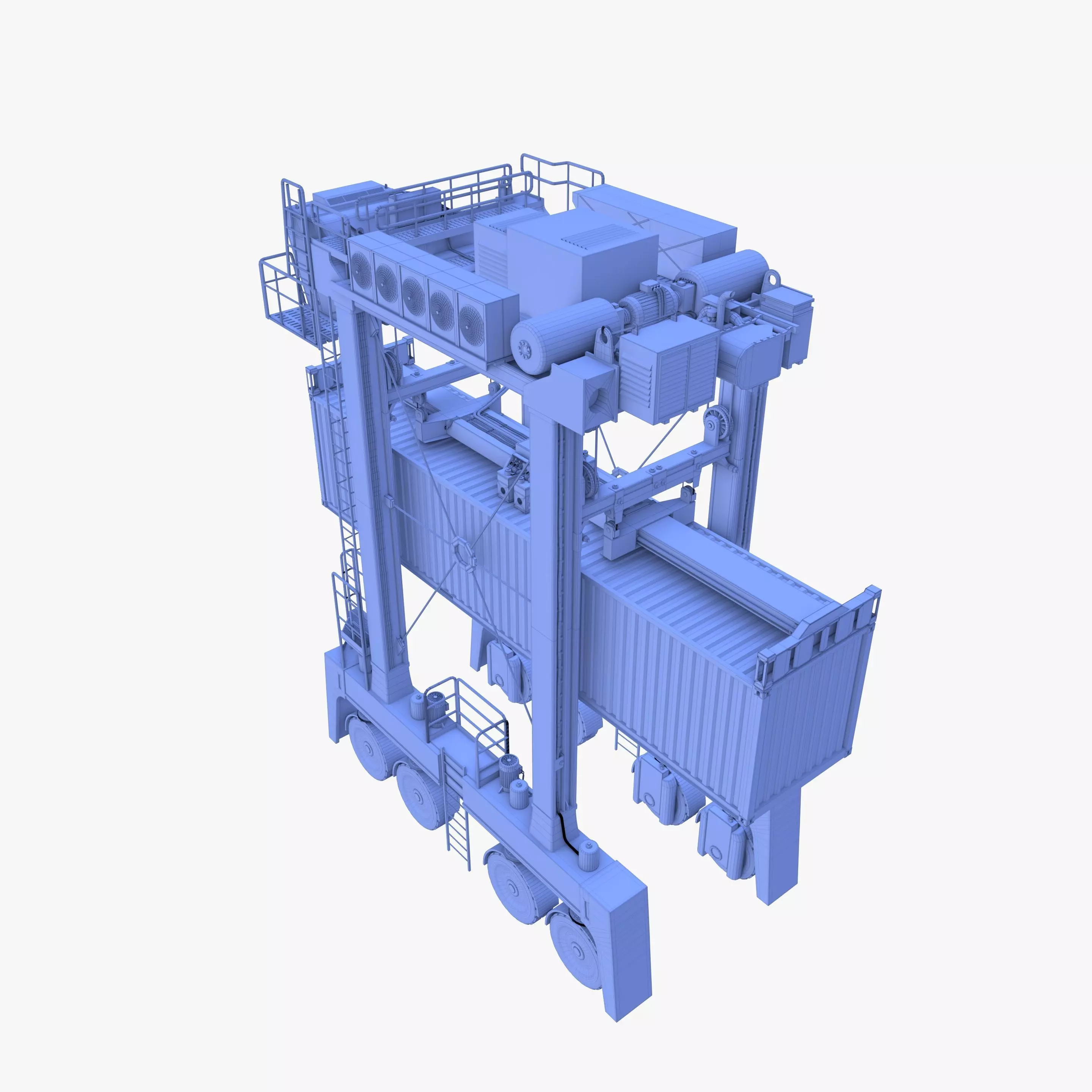 Port Container Straddle Carrier Crane V3 3D model_15