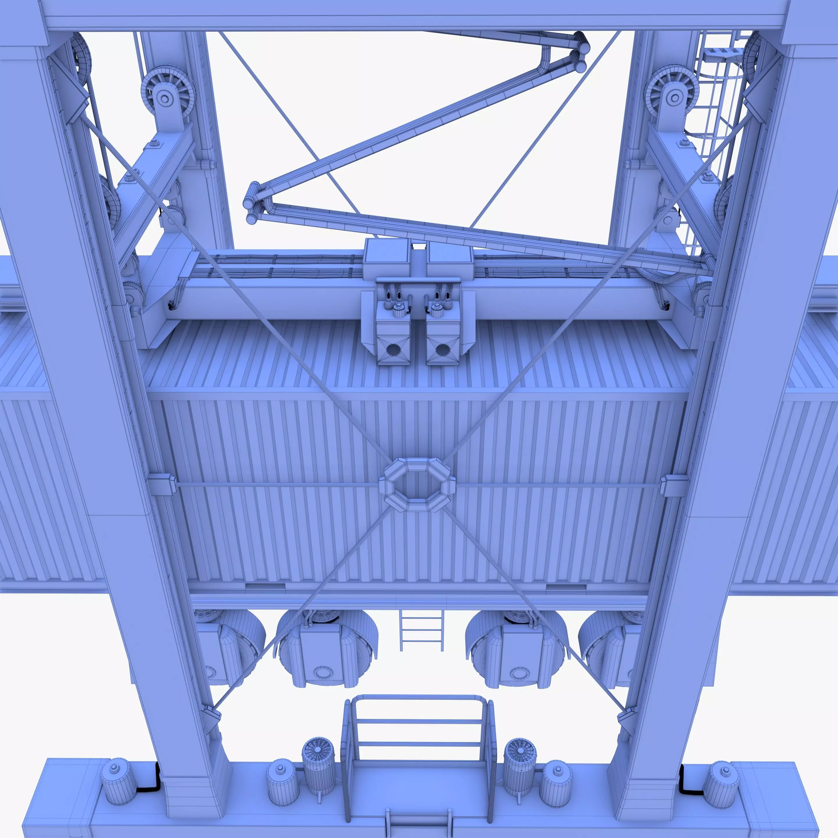 Port Container Straddle Carrier Crane V3 3D model_21
