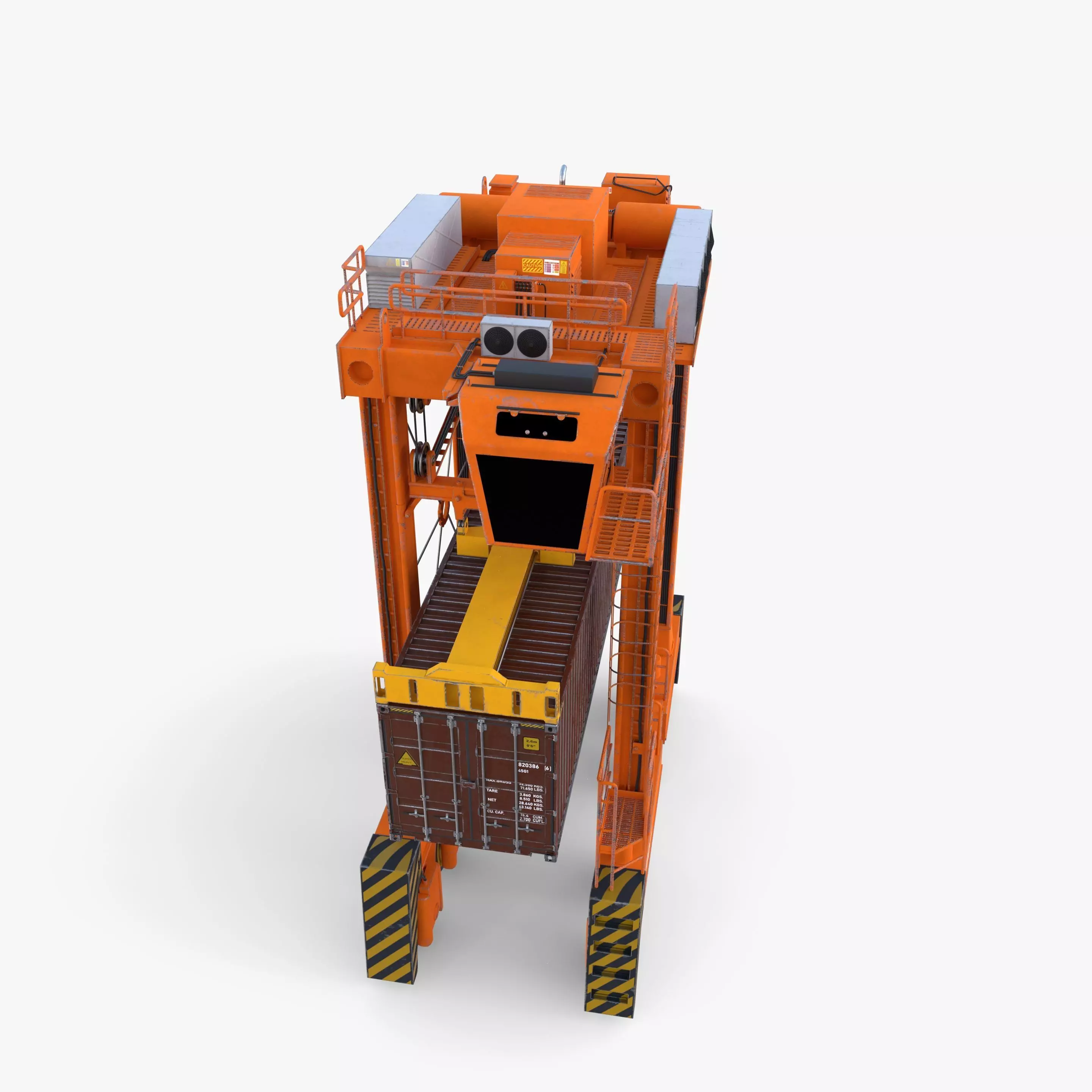 Port Container Straddle Carrier Crane V3 3D model_2