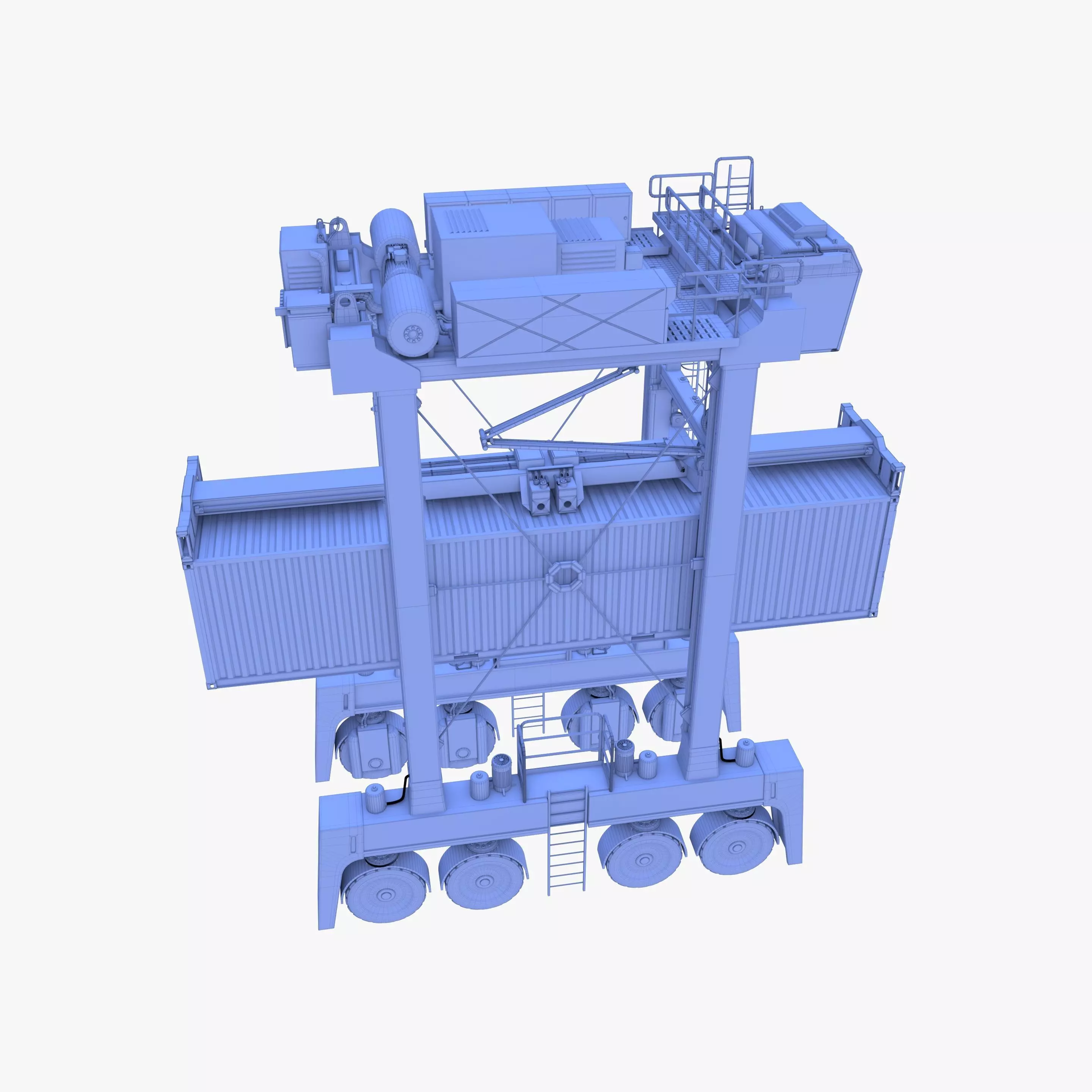 Port Container Straddle Carrier Crane V3 3D model_18