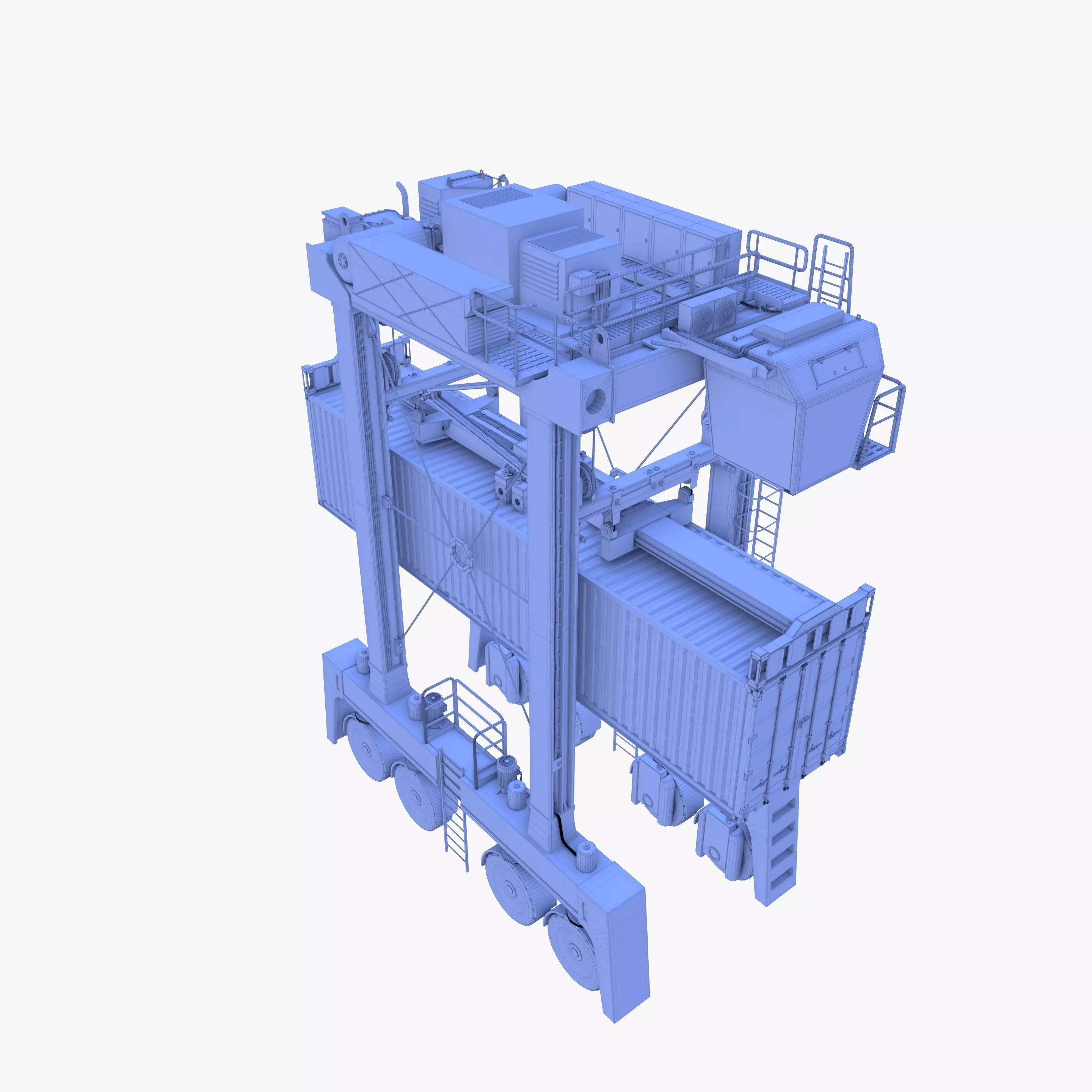 Port Container Straddle Carrier Crane V3 3D model_12