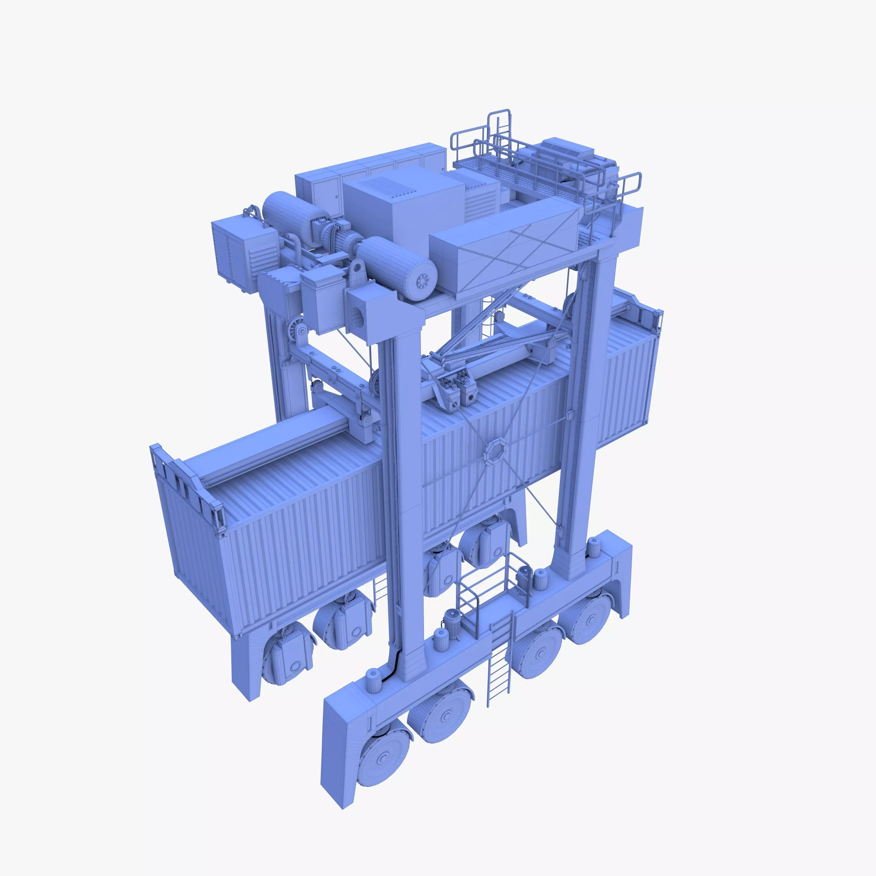 Port Container Straddle Carrier Crane V3 3D model_17