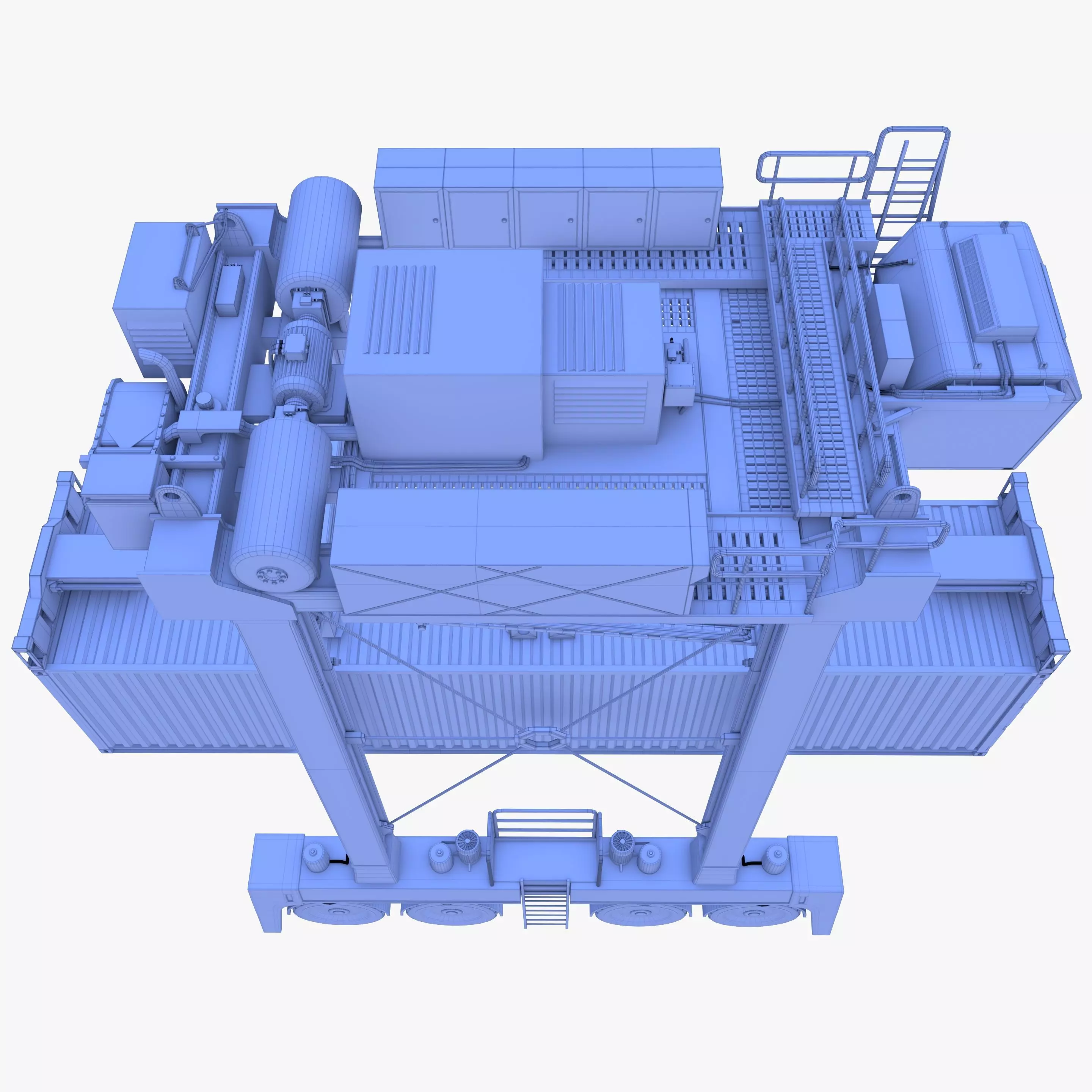 Port Container Straddle Carrier Crane V3 3D model_22