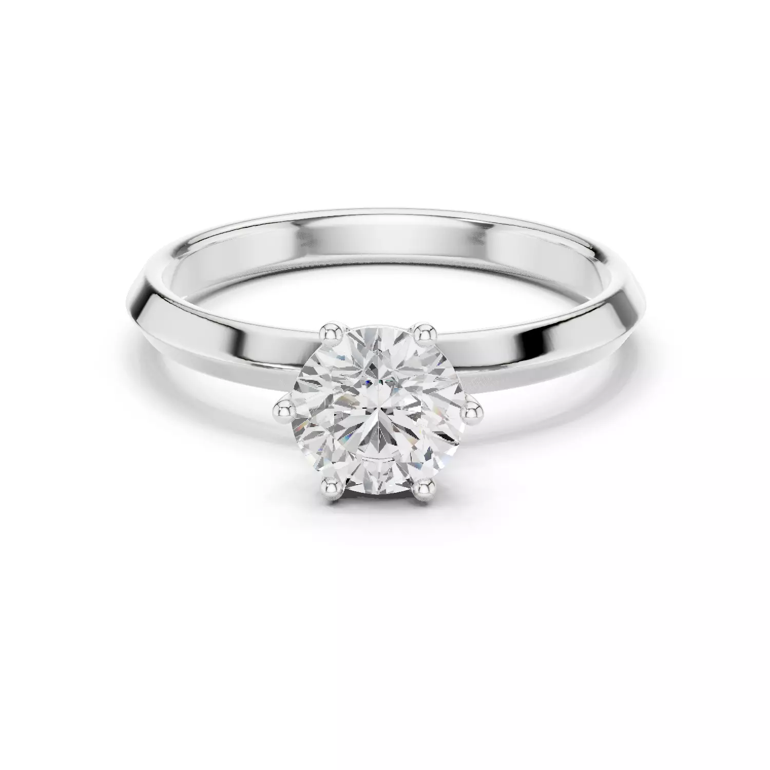 Round Cut Diamond Engagement Wedding Ring ALL SIZES STL Video 3D print model_14