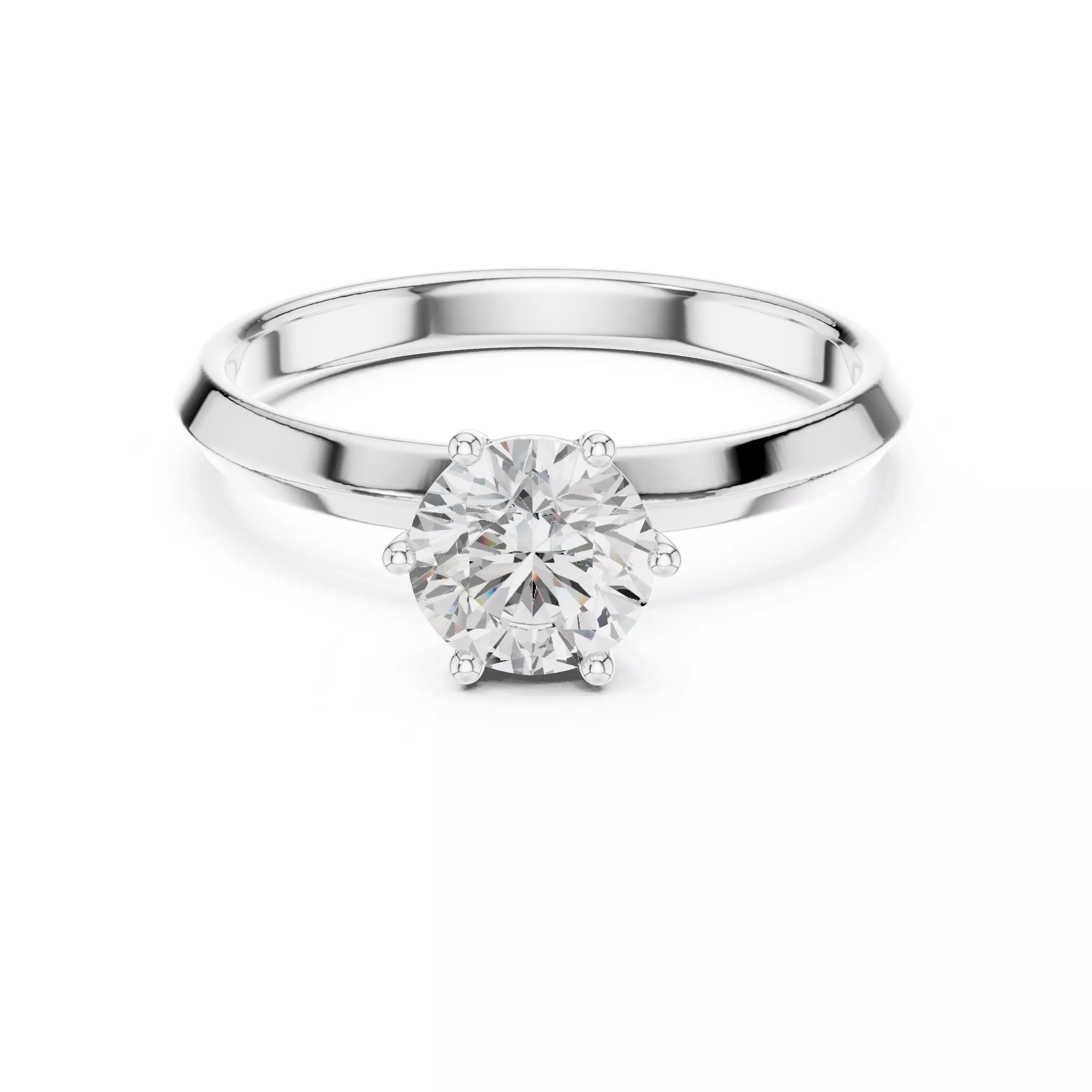 Round Cut Diamond Engagement Wedding Ring ALL SIZES STL Video 3D print model_2