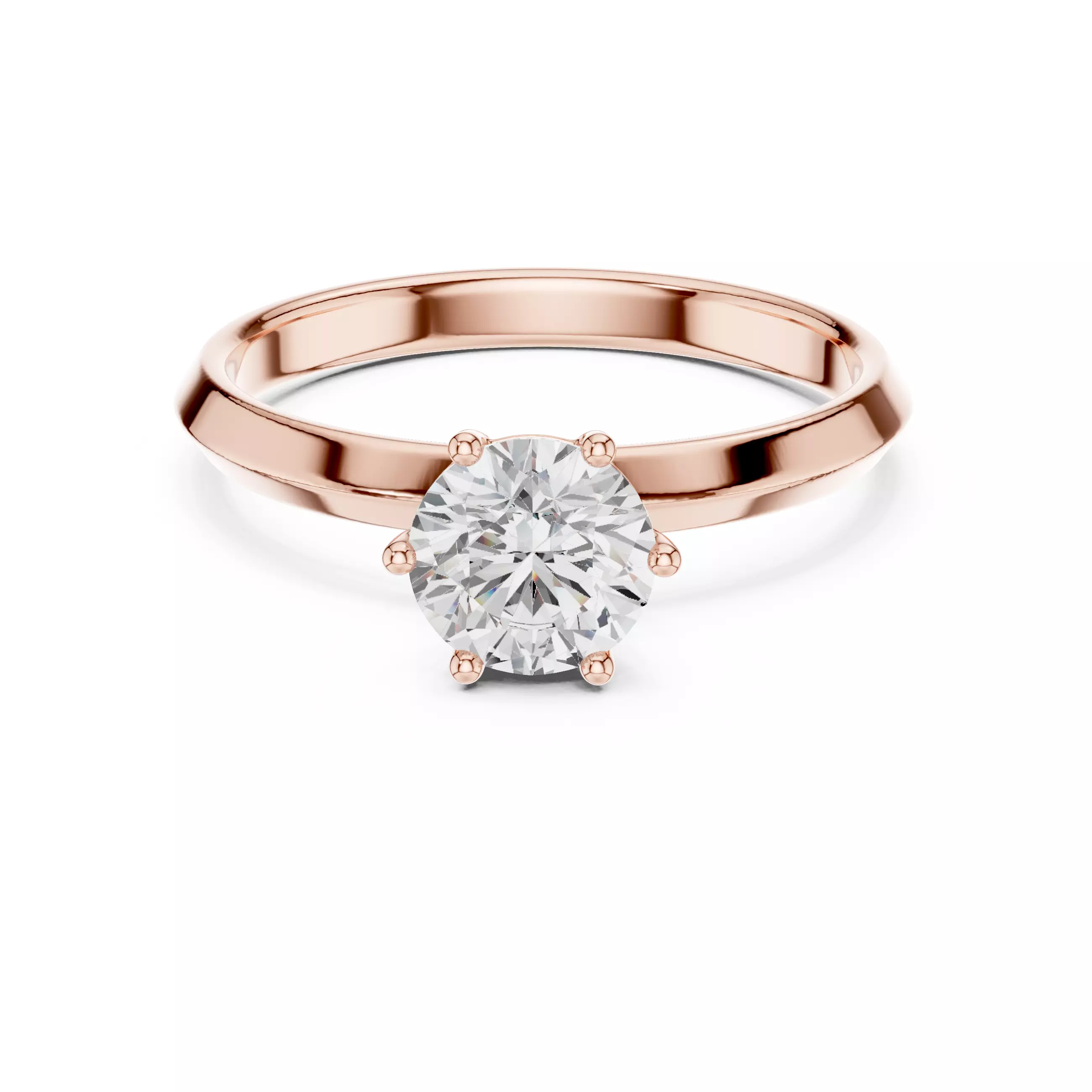 Round Cut Diamond Engagement Wedding Ring ALL SIZES STL Video 3D print model_0