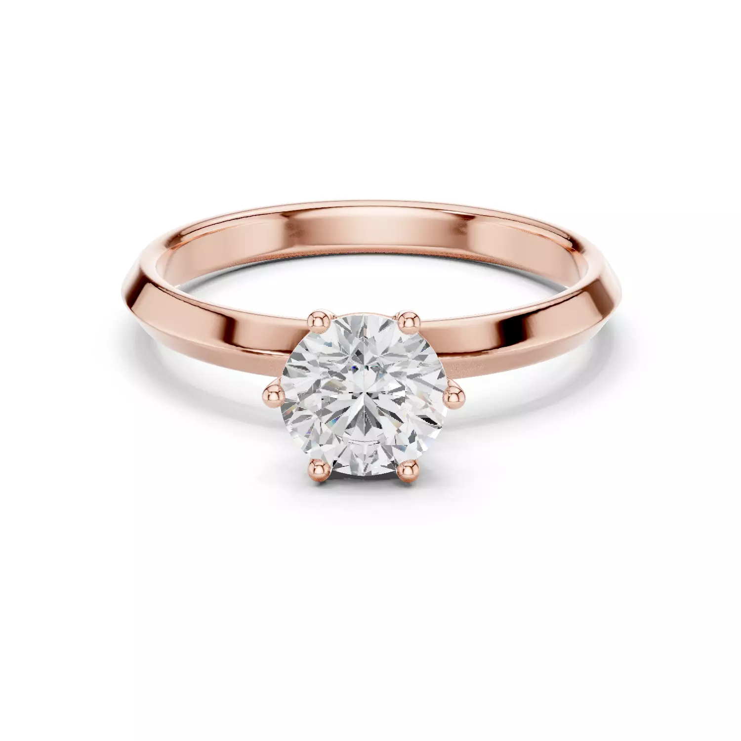 Round Cut Diamond Engagement Wedding Ring ALL SIZES STL Video 3D print model_12