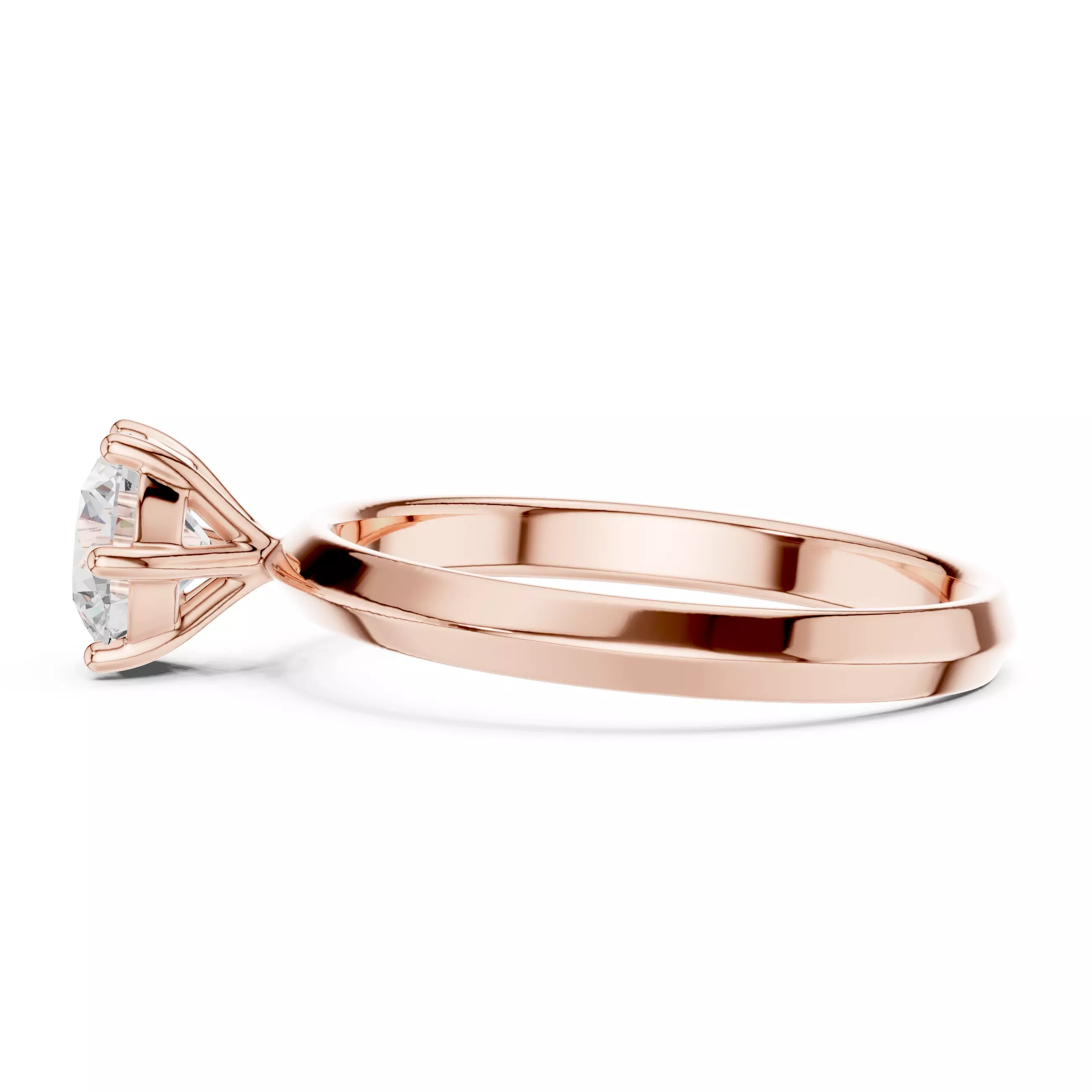 Round Cut Diamond Engagement Wedding Ring ALL SIZES STL Video 3D print model_5