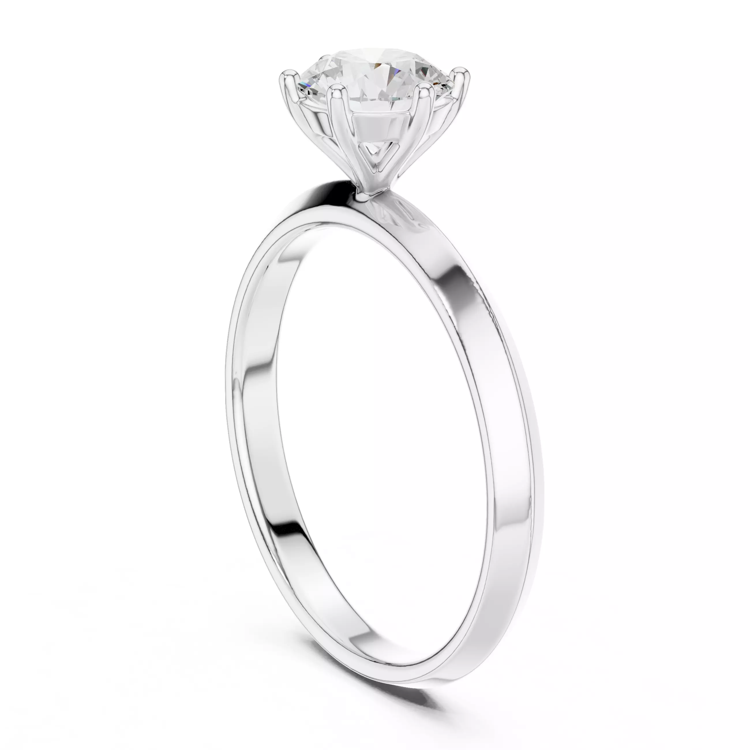 Round Cut Diamond Engagement Wedding Ring ALL SIZES STL Video 3D print model_9