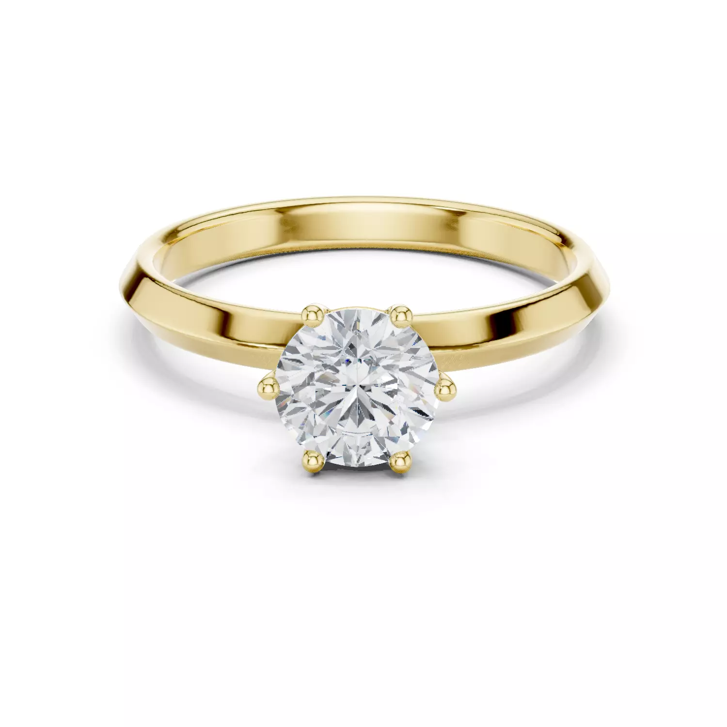 Round Cut Diamond Engagement Wedding Ring ALL SIZES STL Video 3D print model_13