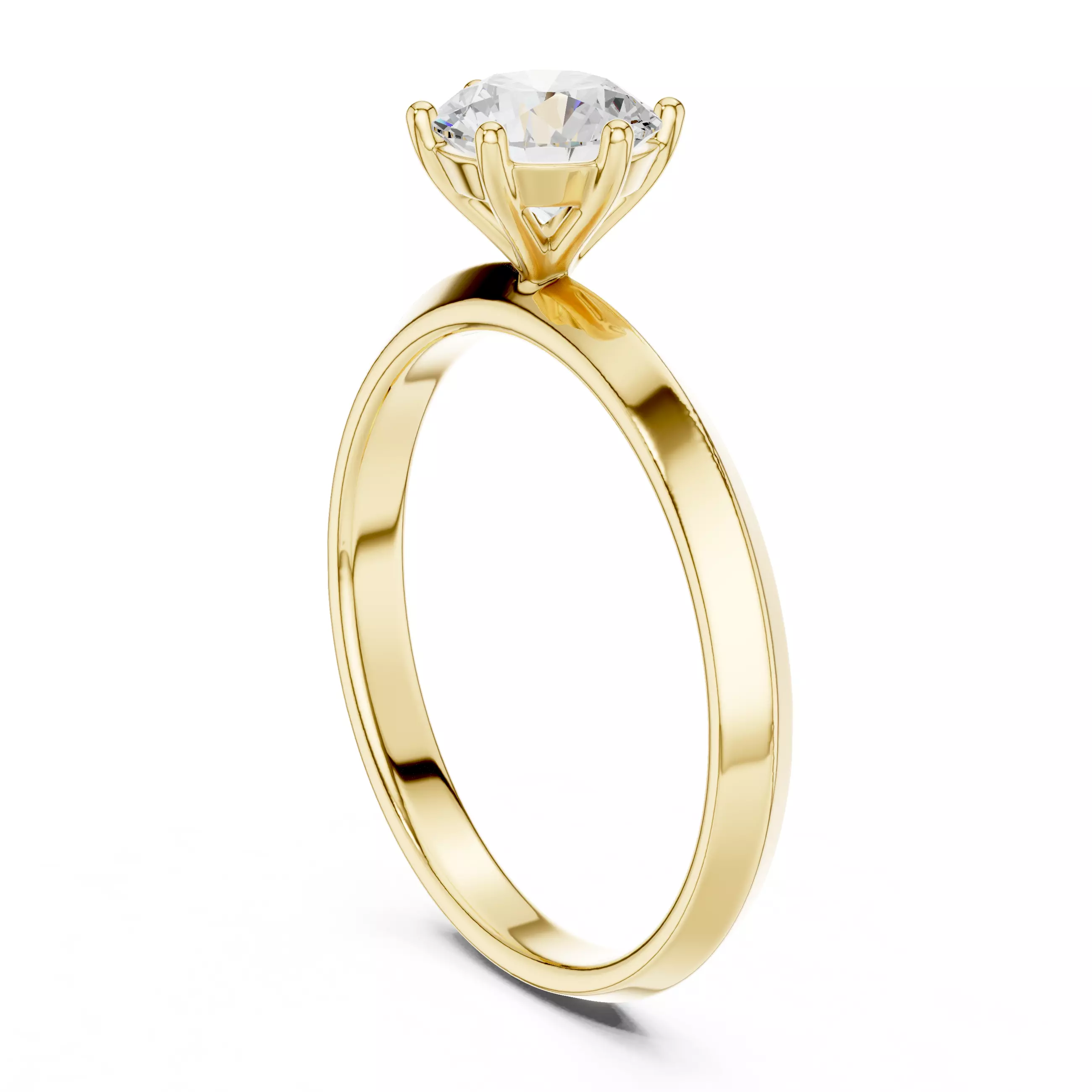 Round Cut Diamond Engagement Wedding Ring ALL SIZES STL Video 3D print model_6