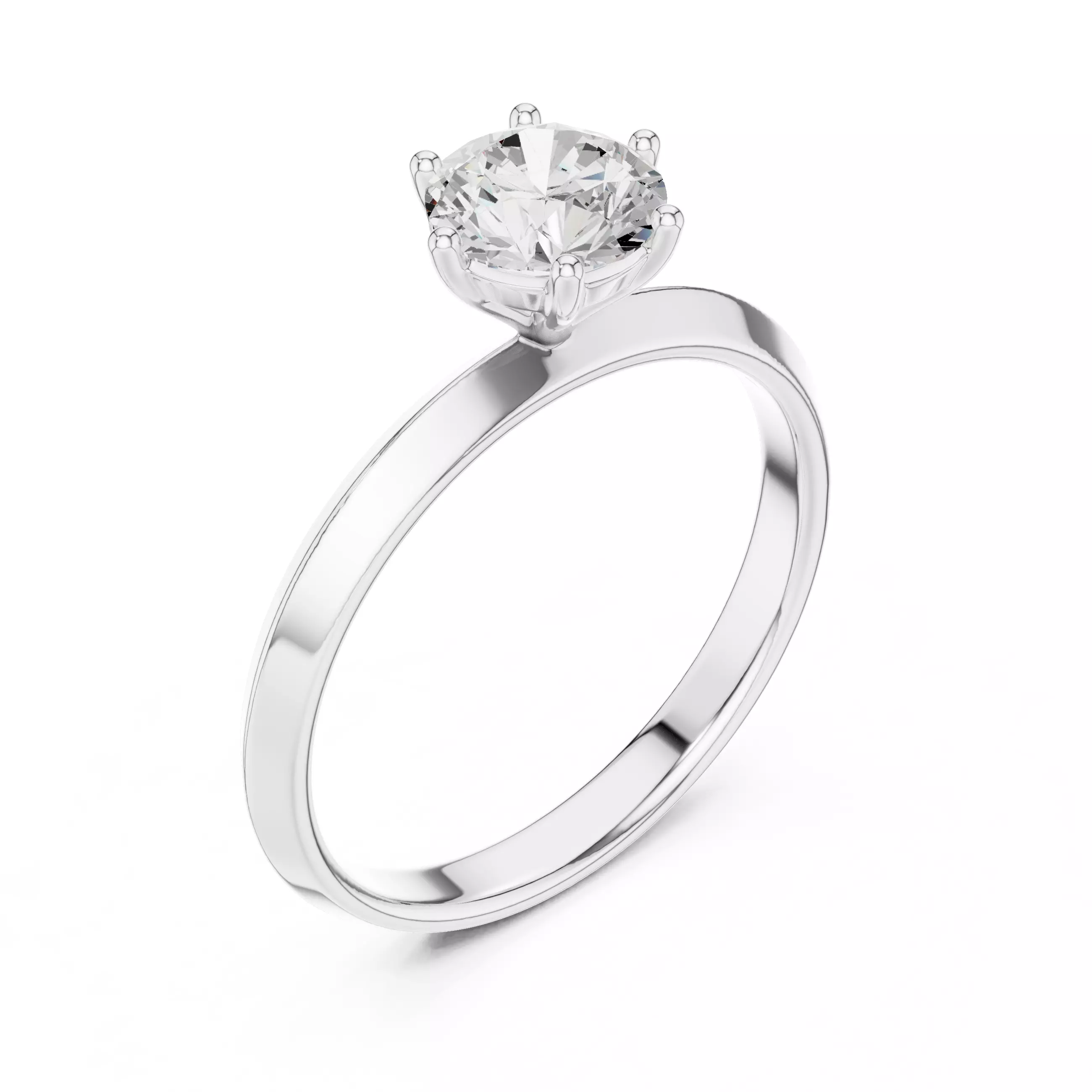 Round Cut Diamond Engagement Wedding Ring ALL SIZES STL Video 3D print model_10