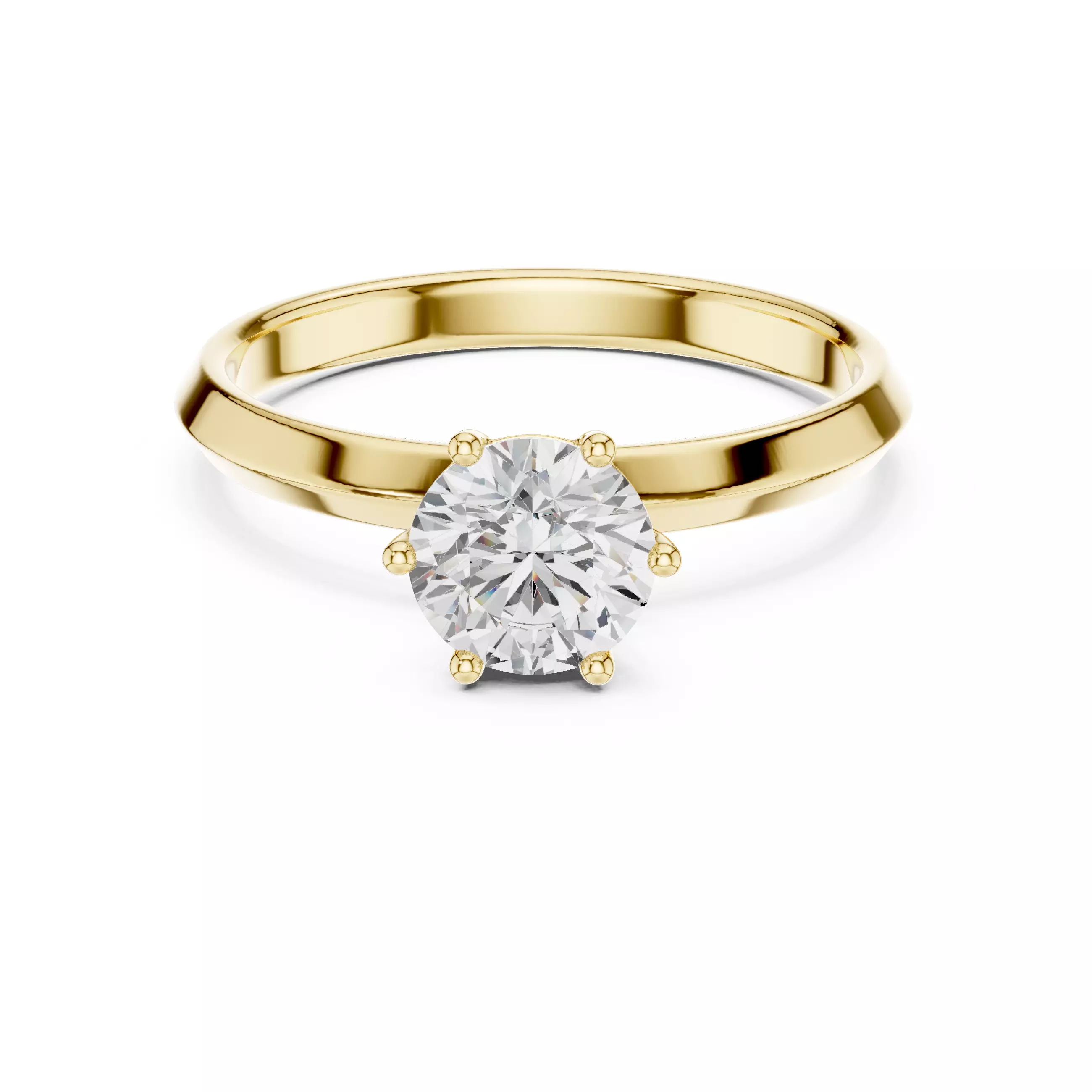 Round Cut Diamond Engagement Wedding Ring ALL SIZES STL Video 3D print model_1