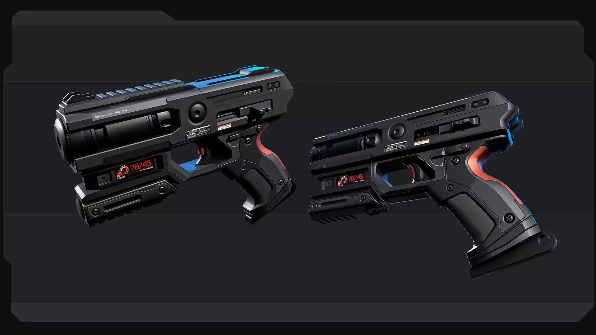 AK2 - HandGun Low-poly 3D model_1