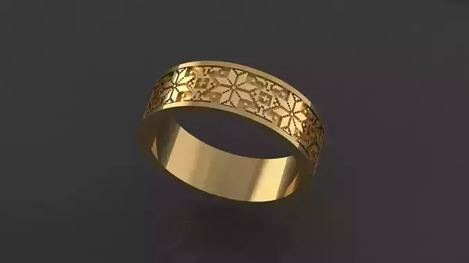 Ring with a circular ornament