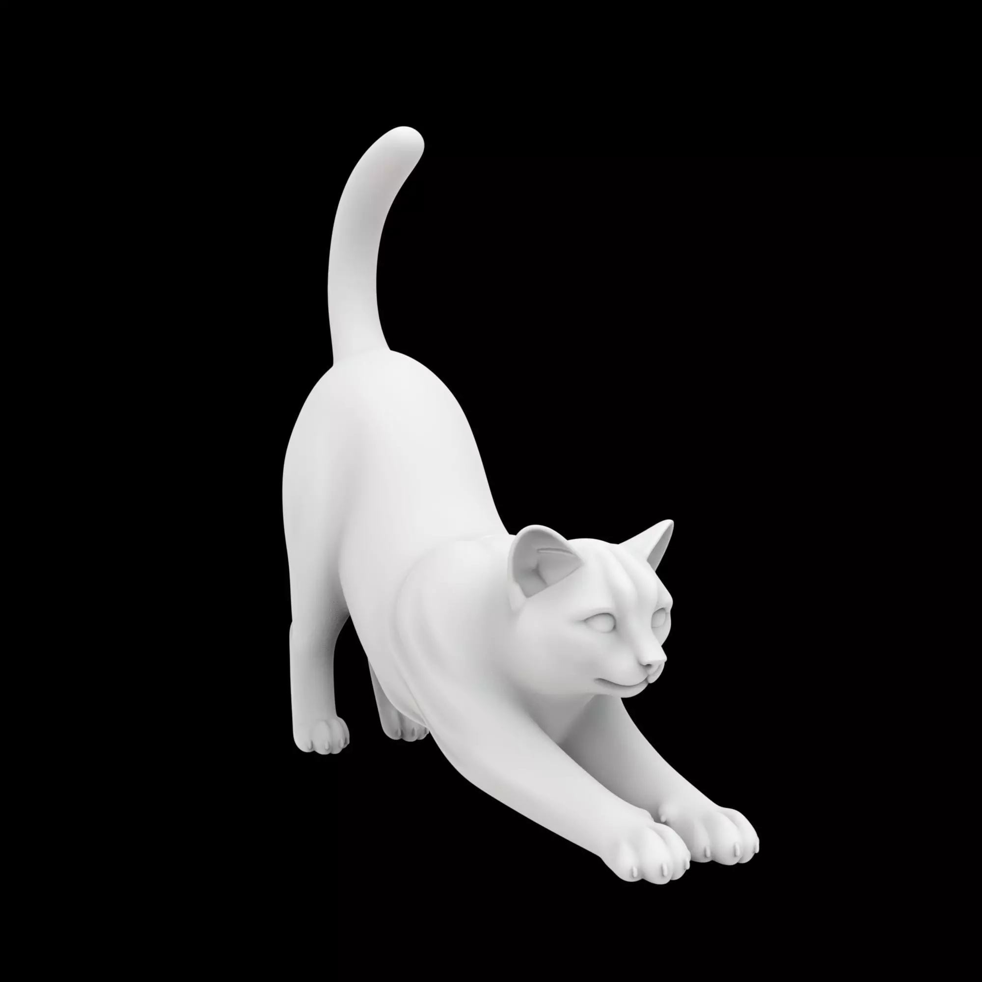 Playful Cat Stretch 3D print model_6