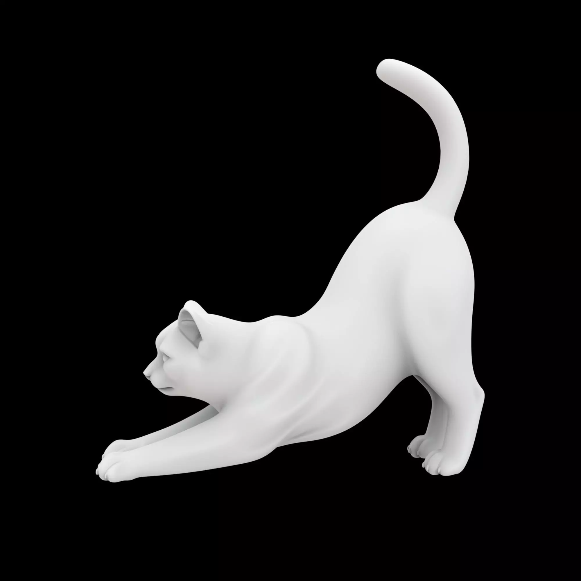 Playful Cat Stretch 3D print model_2