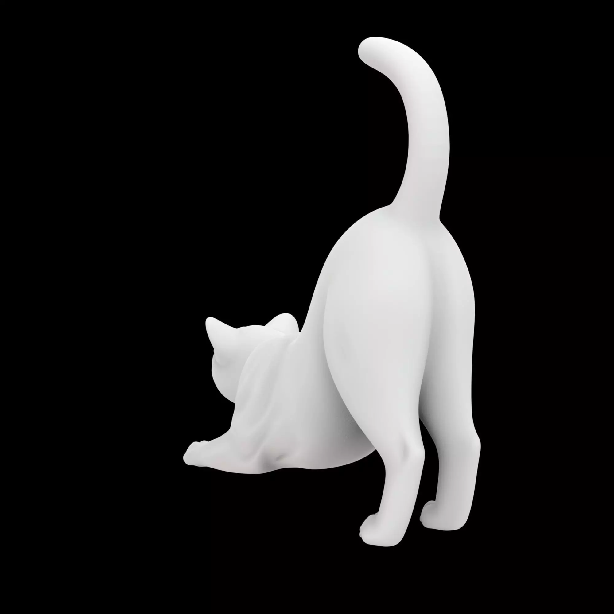 Playful Cat Stretch 3D print model_3