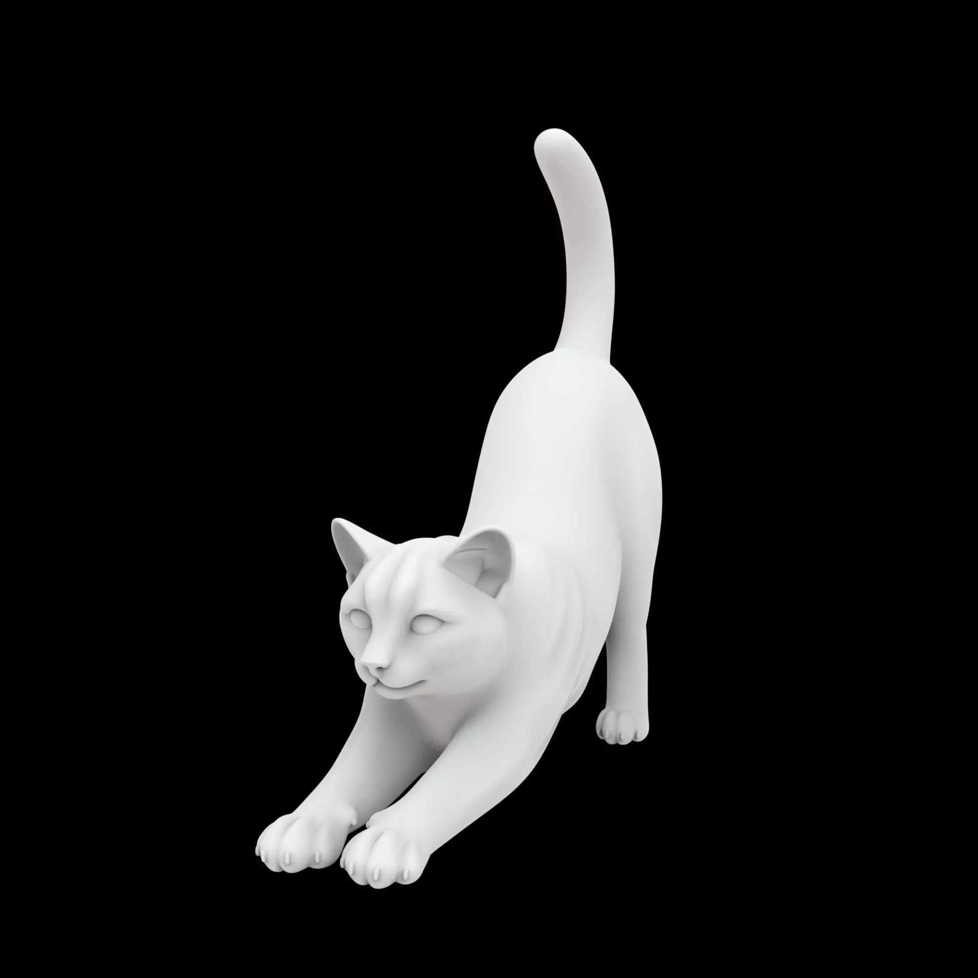 Playful Cat Stretch 3D print model_1