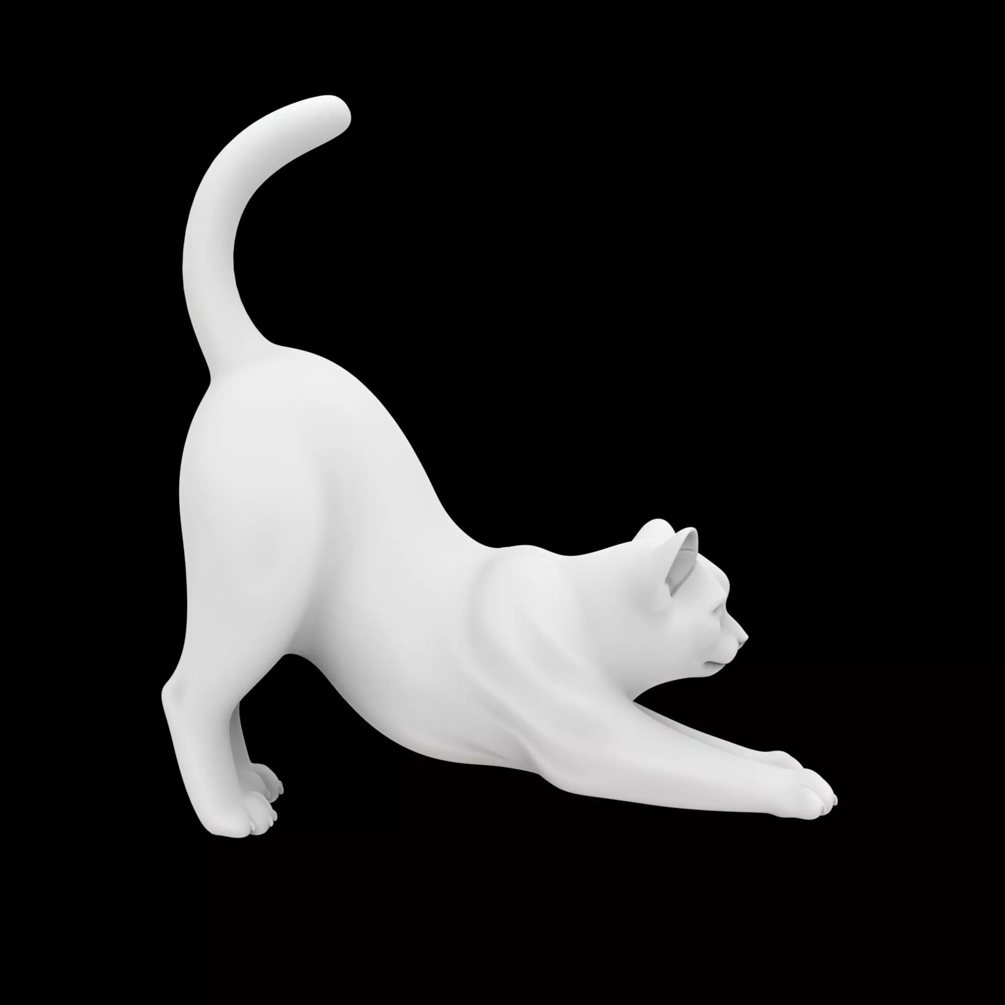 Playful Cat Stretch 3D print model_5