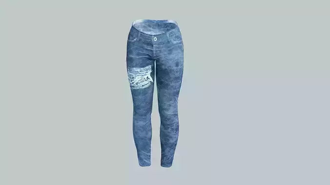 Lady Jeans Game Ready Trousers 09 Pant 3D Model