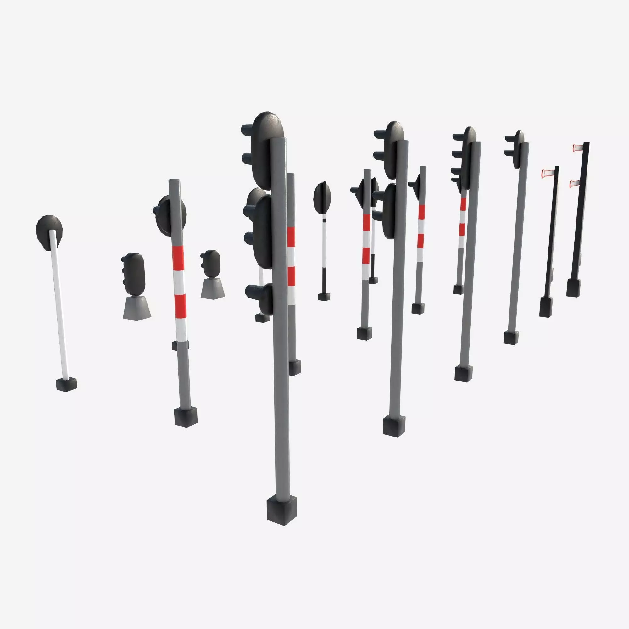 railway signals Low-poly 3D model_2