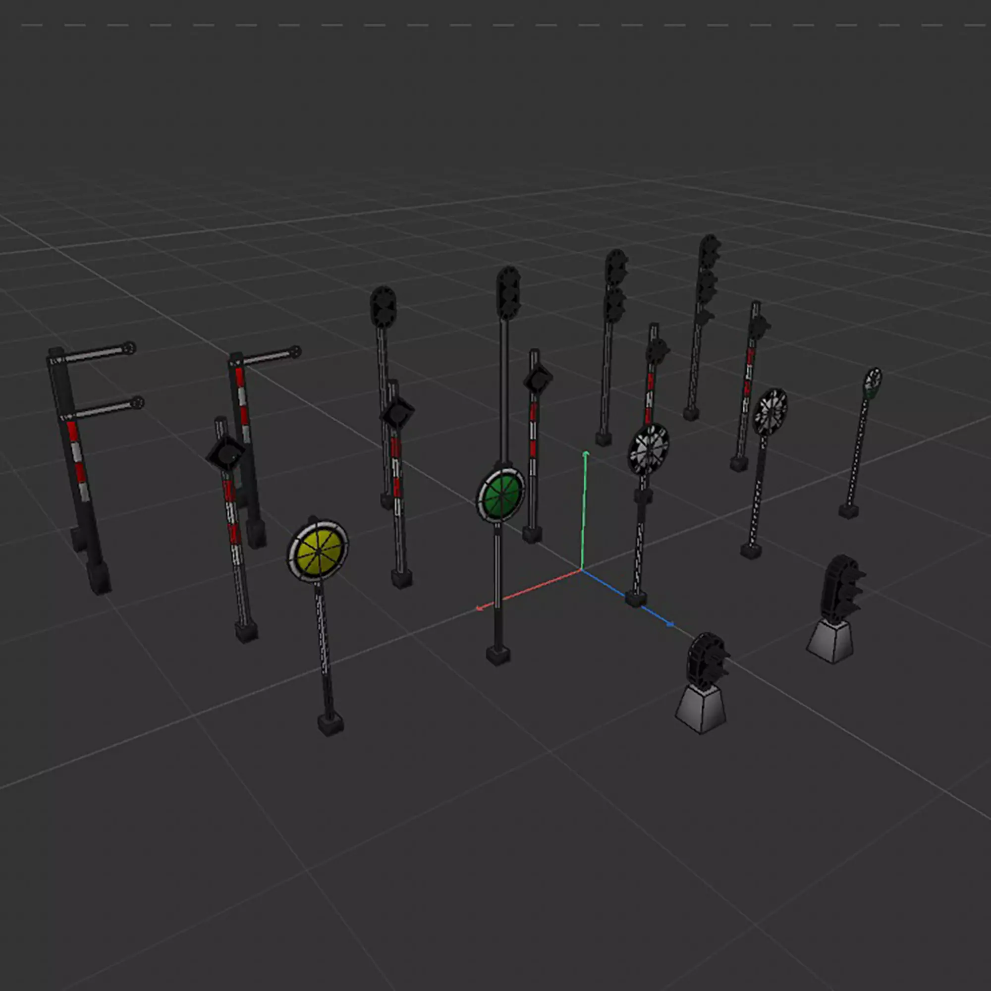 railway signals Low-poly 3D model_26