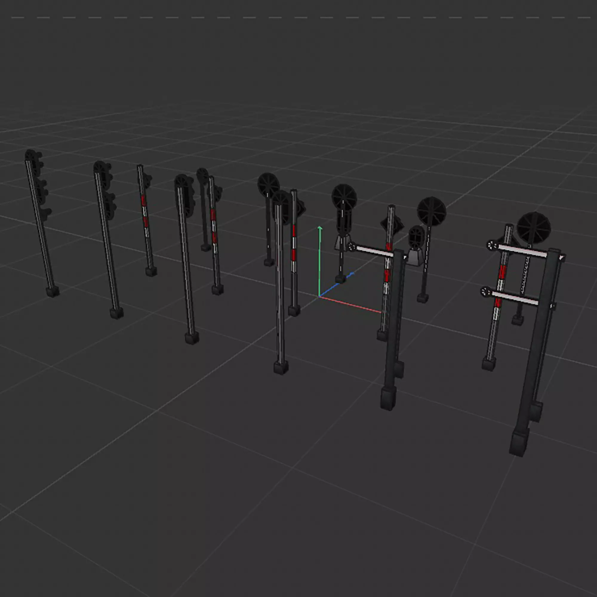 railway signals Low-poly 3D model_27