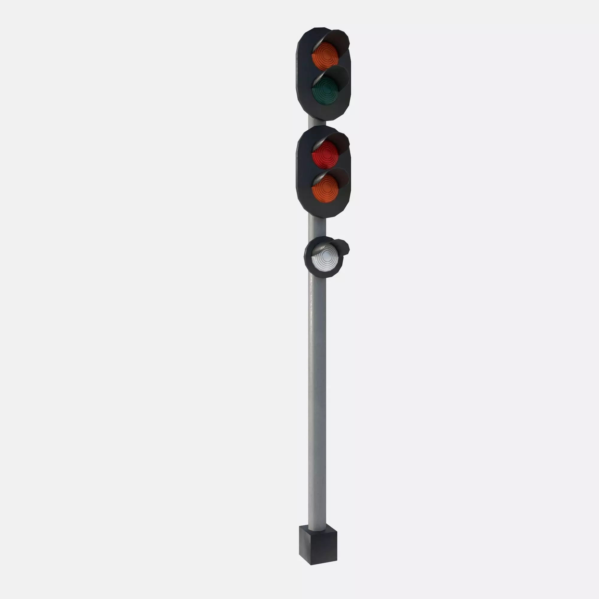 railway signals Low-poly 3D model_15