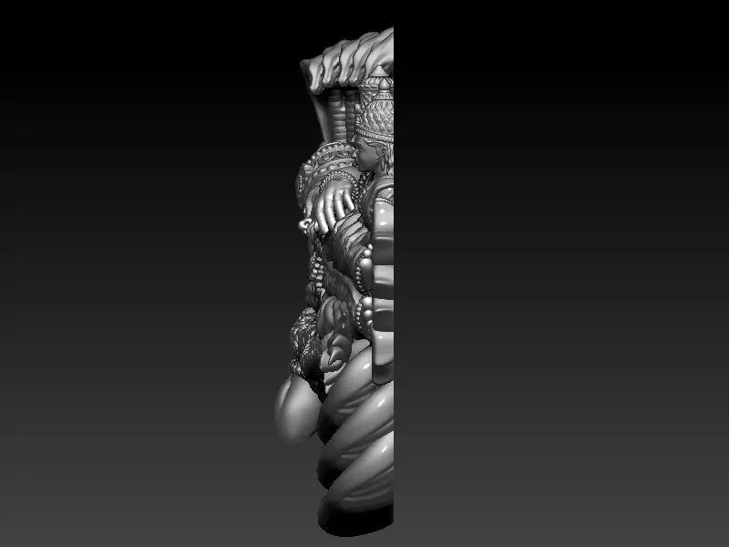 Laxmiji Vishnuji Pendant 3D print model_3