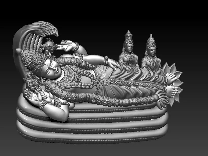 Laxmiji Vishnuji Pendant 3D print model_1