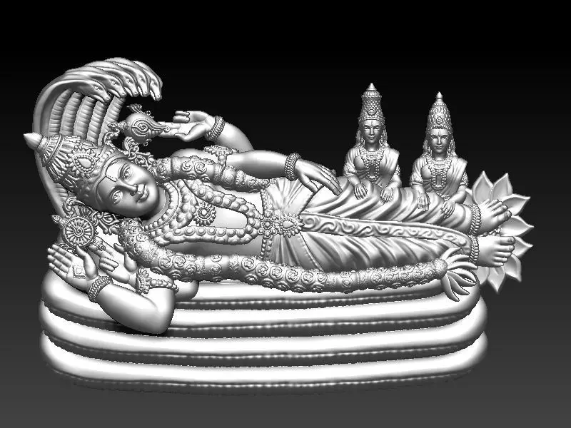Laxmiji Vishnuji Pendant 3D print model_0